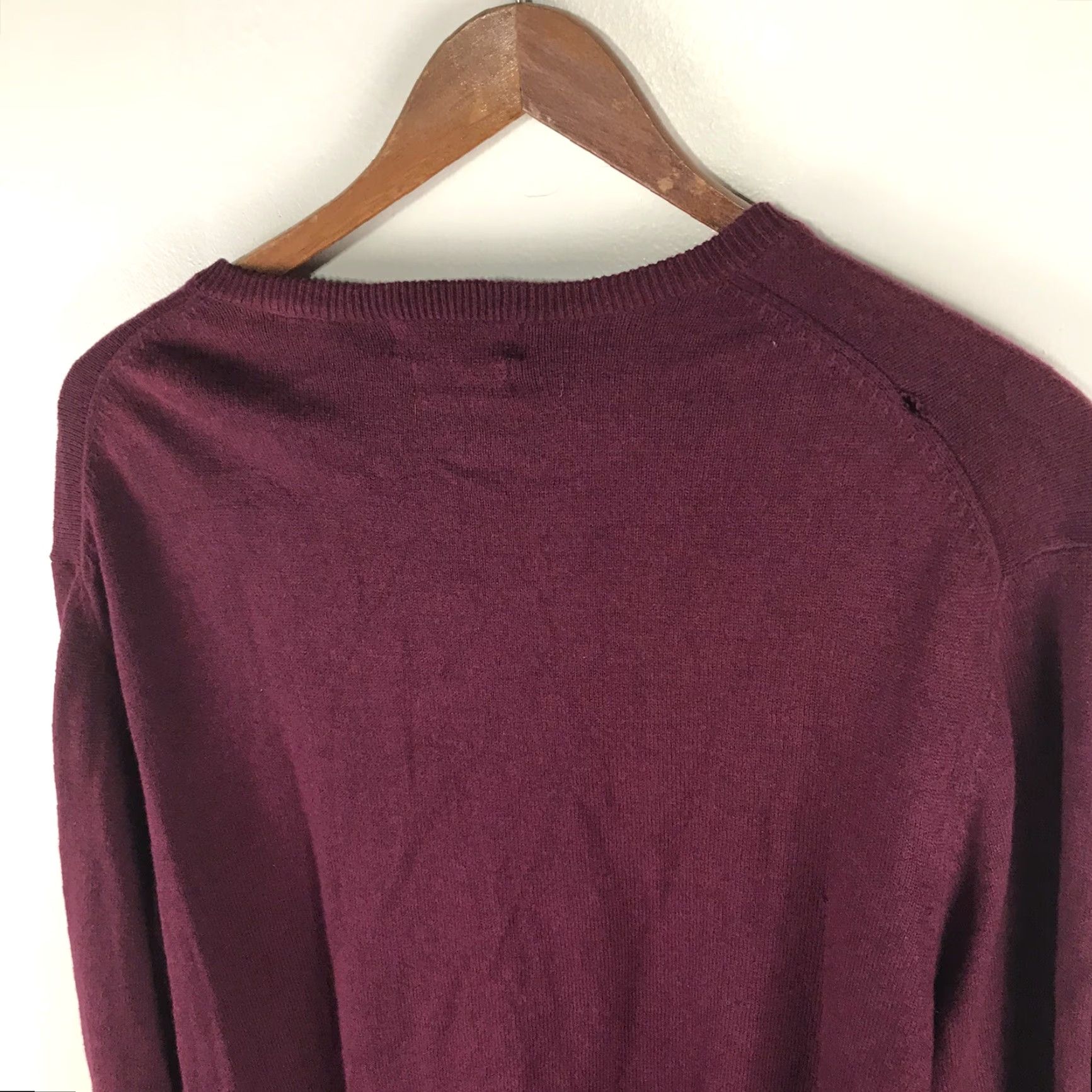 Vintage VINTAGE Alan Flusser Men’s Sweater Pullover Knit V-Neck Cashmere Cotton Fall Winter Spring Size L Burgundy Size US L / EU 52-54 / 3 - 5 Thumbnail