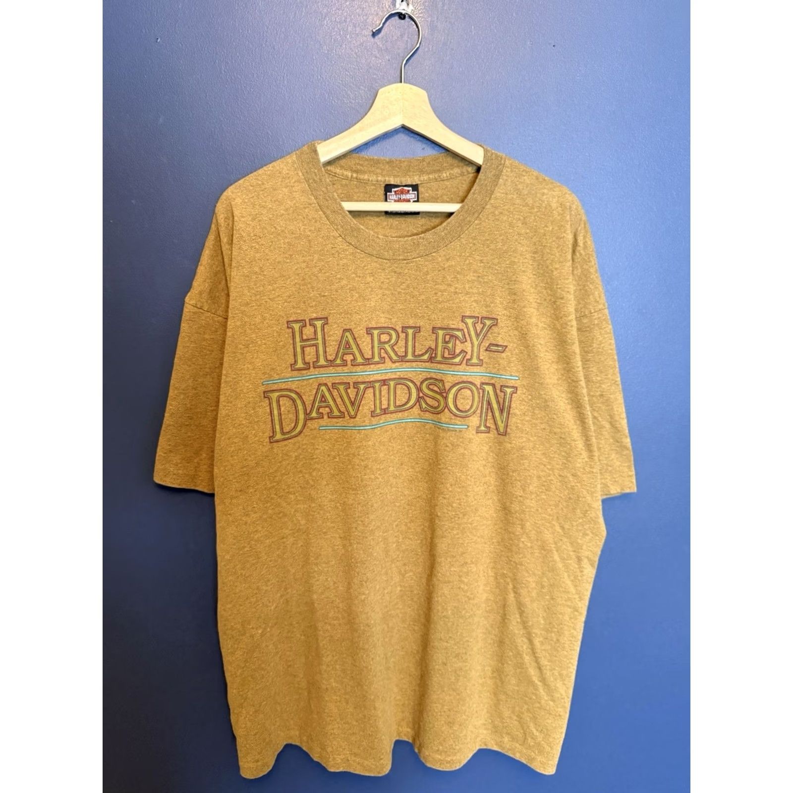 Harley Davidson VINTAGE Harley-Davidson T-Shirt 3XL Brown 90s Motorcycles Stone Wash Mens Shirt Size US XXL / EU 58 / 5 - 3 Thumbnail
