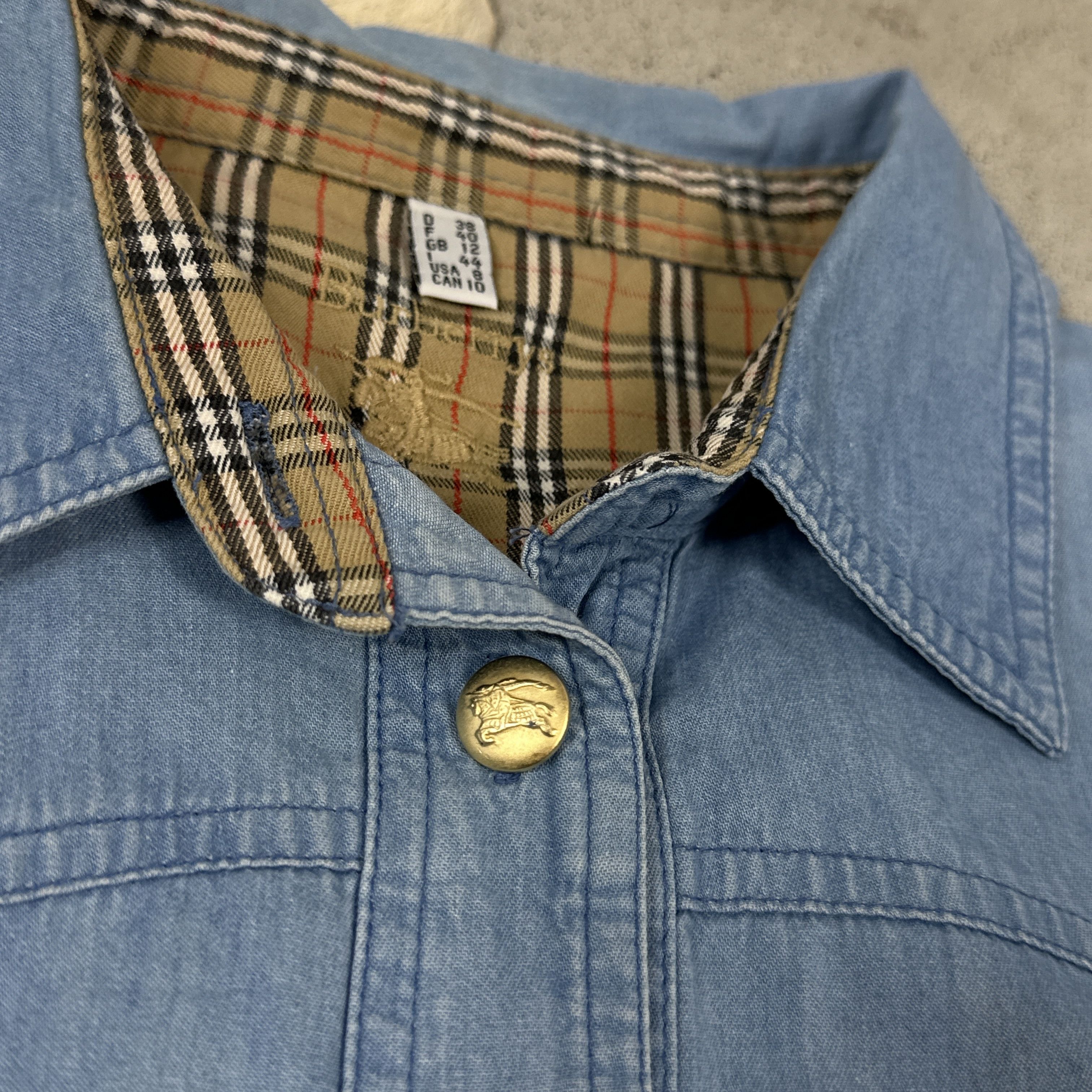 Burberry × Vintage Vintage Denim Casual Preppy Streetwear 00s Burberry Shirt Size US M / EU 48-50 / 2 - 4 Thumbnail