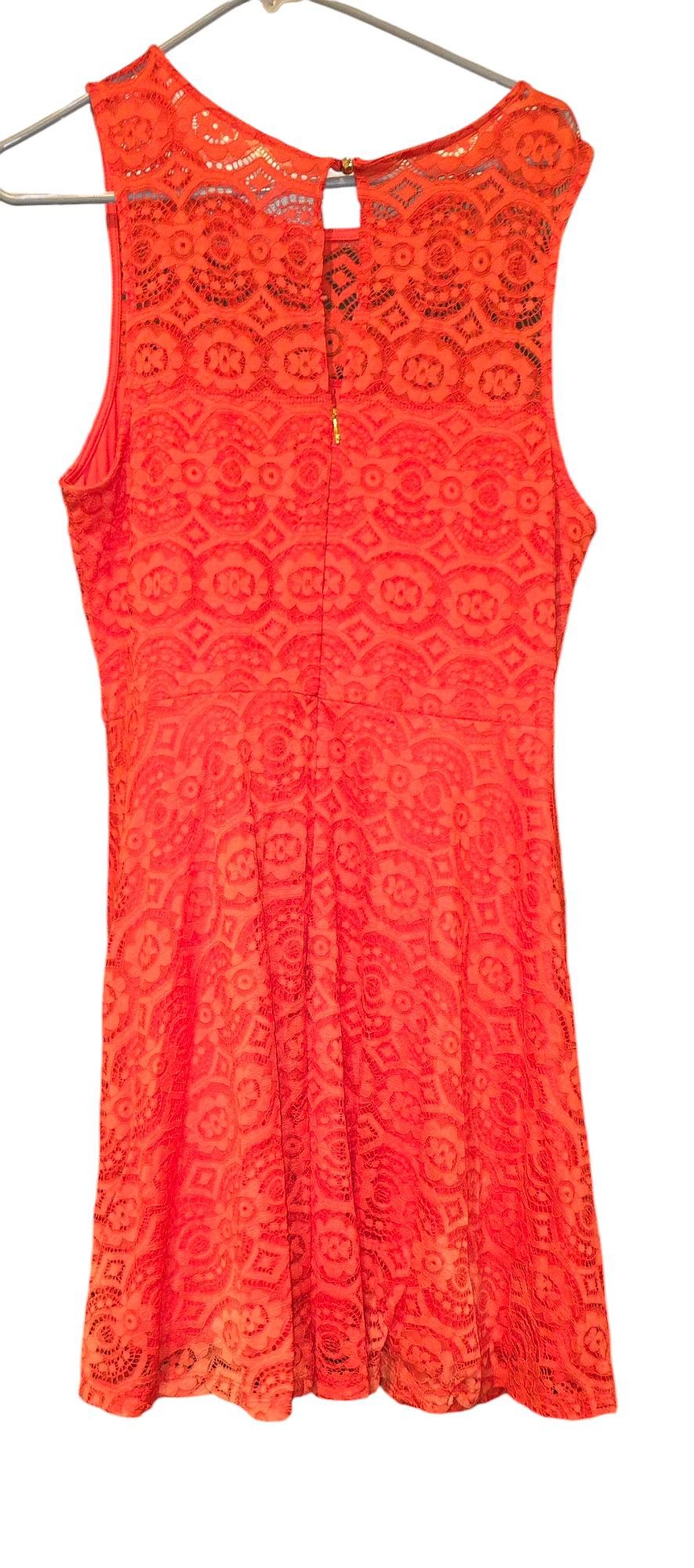 Designer Italia Sodi Women's Lace Dress - XL/XG - Vibrant Orange Size XL / US 12-14 / IT 48-50 - 2 Thumbnail