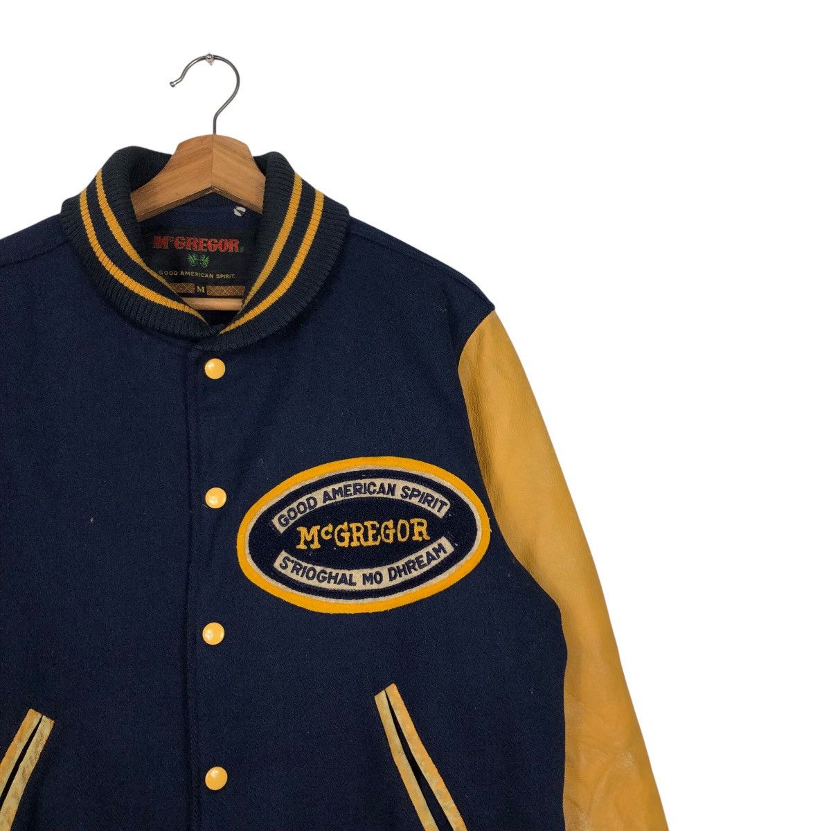 Japanese Brand × Vintage 📌Vintage Leather Varsity Jacket Mc Gregor Big Logo Size US M / EU 48-50 / 2 - 7 Thumbnail