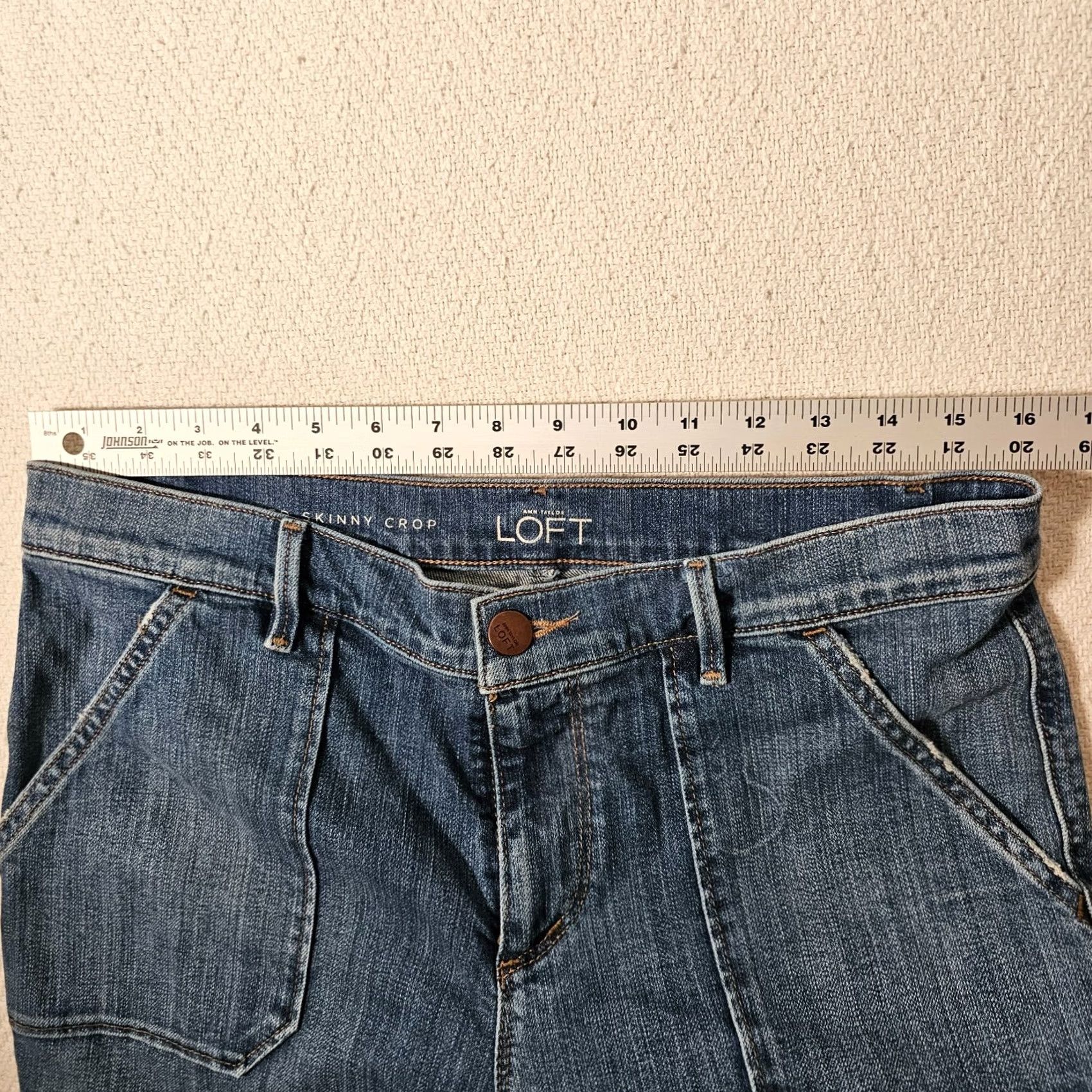 Loft LOFT Ann Taylor Women's Cropped Denim Jeans Blue 8P Relaxed Mid Rise Inseam 22in Size 8P Jeans Size 30" / US 8 / IT 44 - 5 Thumbnail
