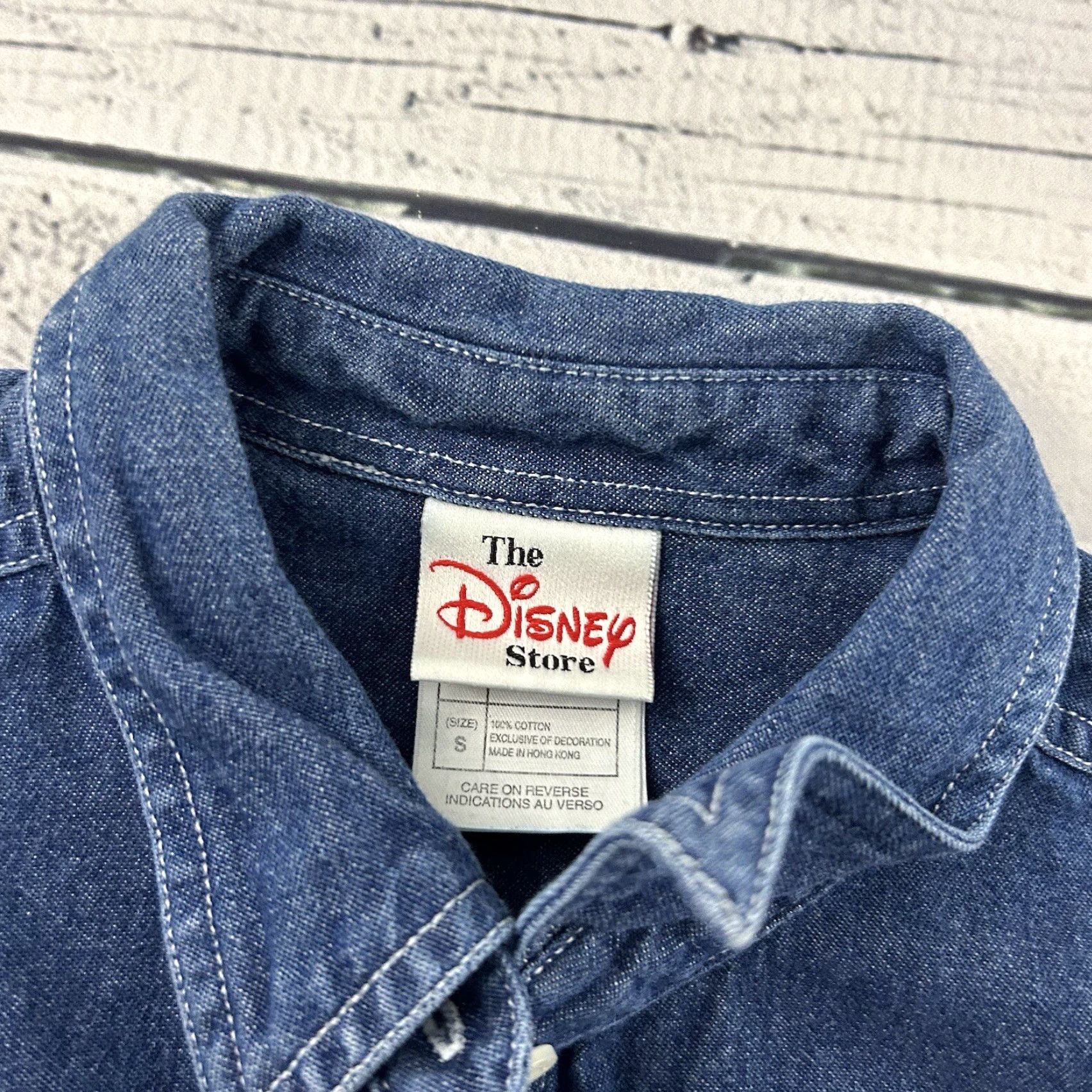 Disney Disney Mickey Long Sleeve Button-Up Denim Shirt Womens M Blue Denim Embroidered Collared Cotton 100% Shirt Ladies Small Way Size M / US 6-8 / IT 42-44 - 2 Thumbnail