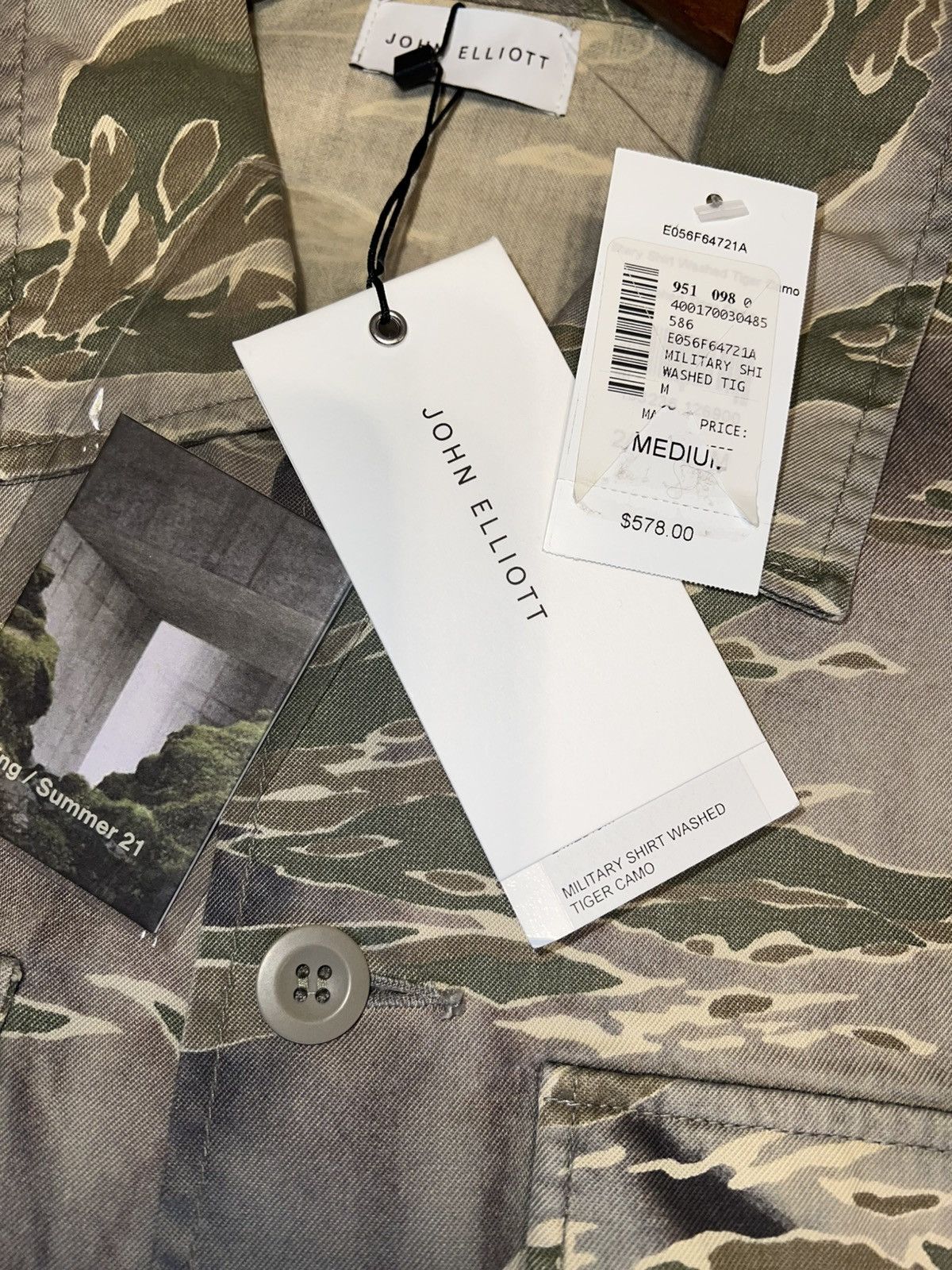 John Elliott Military Hemi Shirt Washed Tiger Camo Size US M / EU 48-50 / 2 - 6 Thumbnail