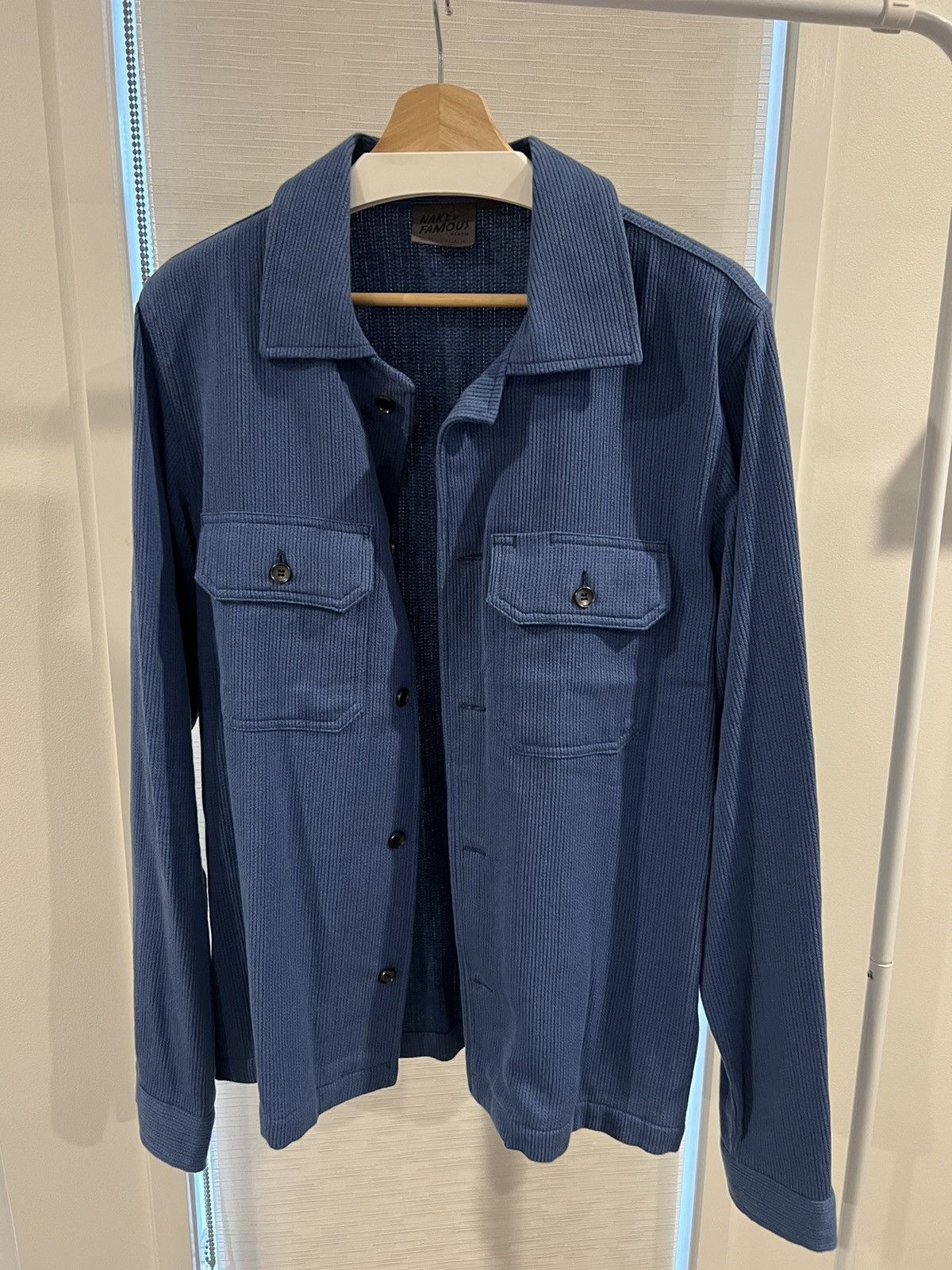 Blue loose weave Dobby shirt