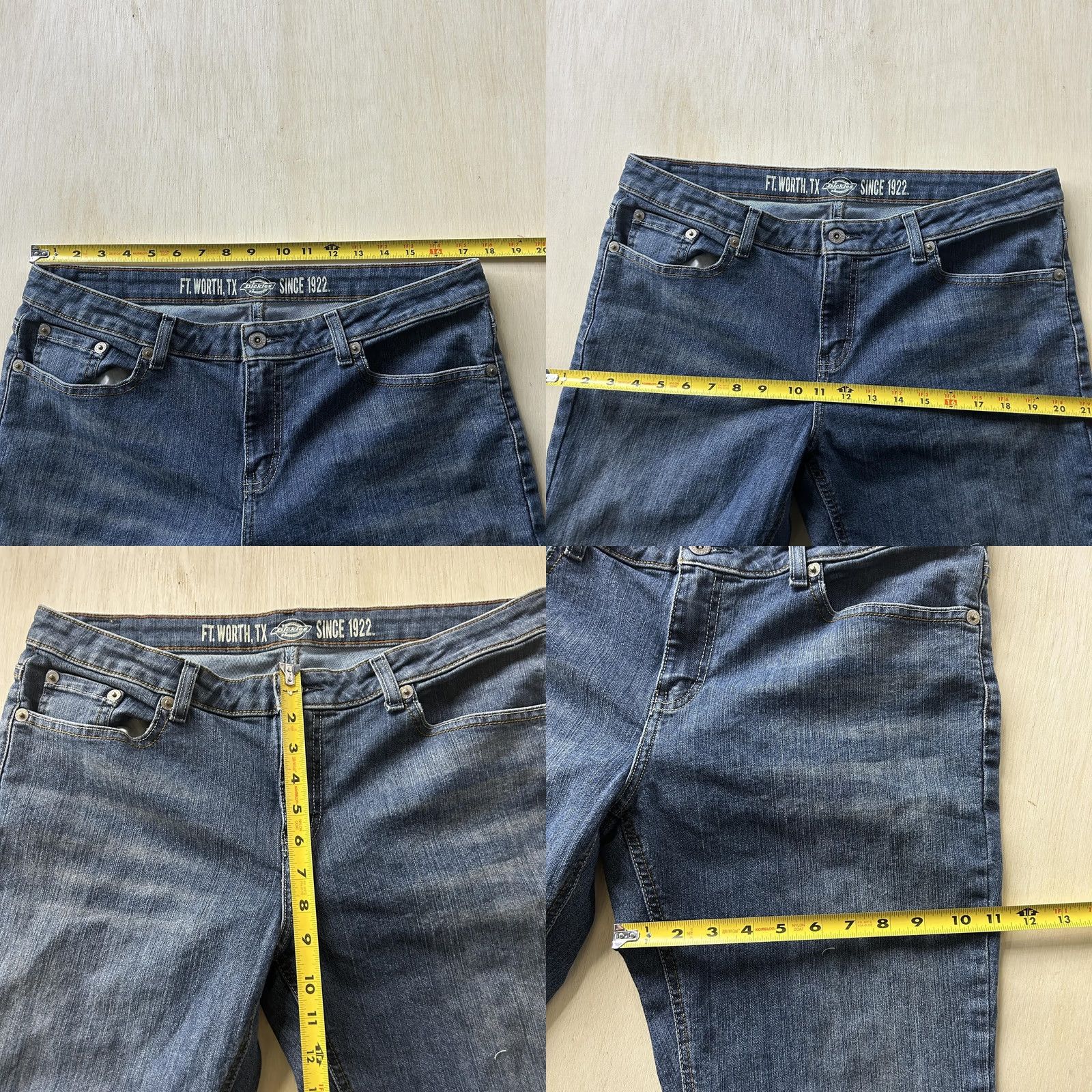 Dickies Dickies Jeans Womens 12 Reg Medium Wash Blue Denim Relaxed Straight Stretch Size 26" / US 2 / IT 38 - 8 Thumbnail