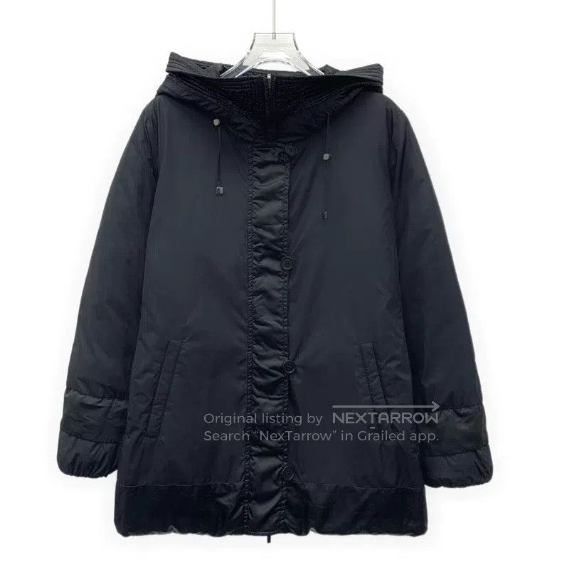 Max Mara Max Mara Black Hooded Zip Long Sleeve Double-faced Wear Pu Size L / US 10 / IT 46 - 3 Thumbnail