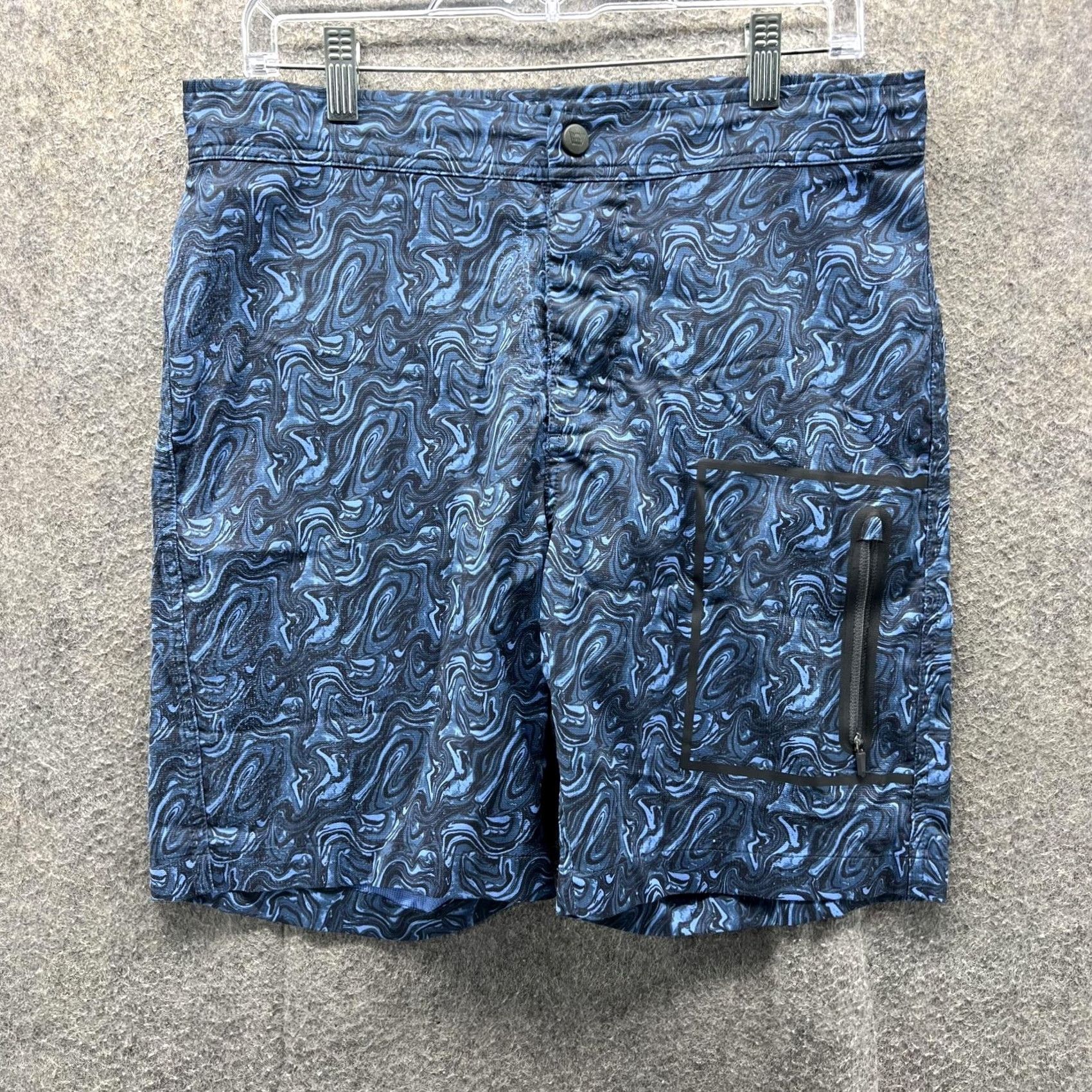 Vintage Mack Weldon Shorts Mens 32 Blue Marble Swim Trunks Zip Boardshort Hybrid Mens Size US 32 / EU 48 - 2 Thumbnail