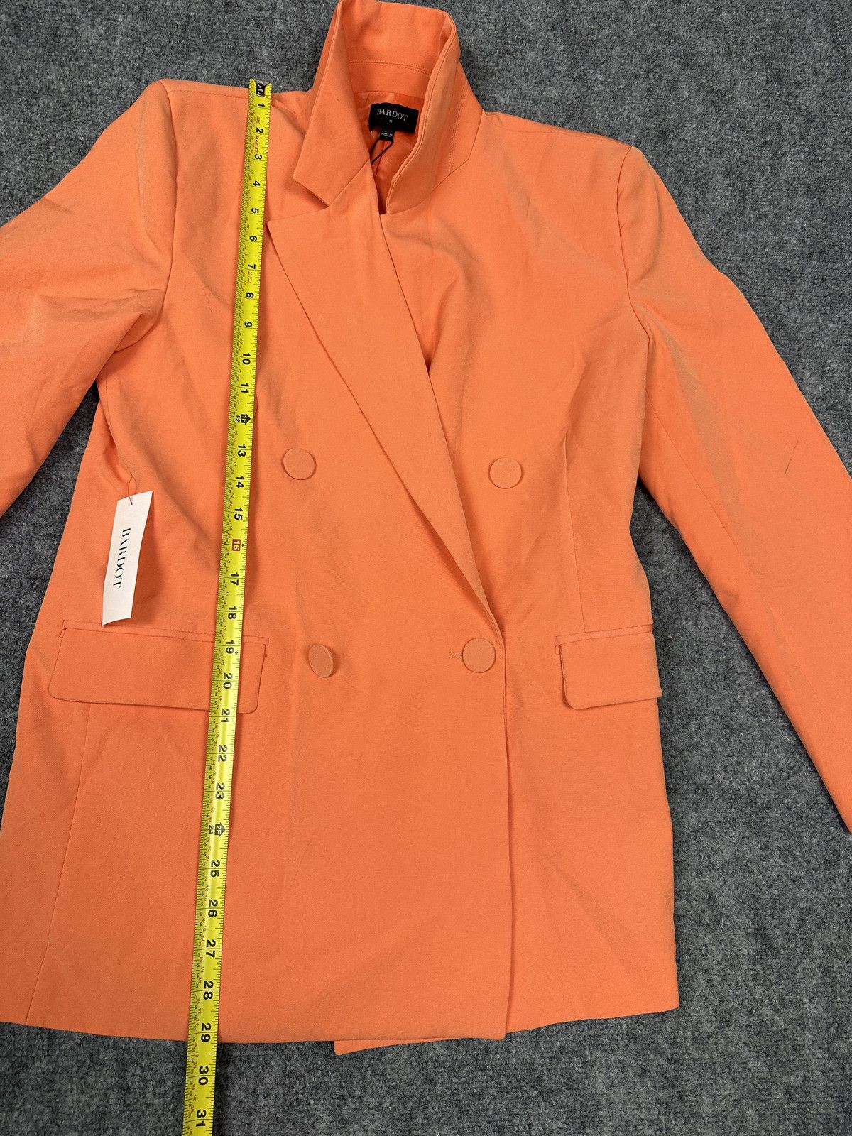 Bardo Bardot Women's Orange Double-Breasted Blazer Jacket Size XS Size XS / US 0-2 / IT 36-38 - 6 Thumbnail