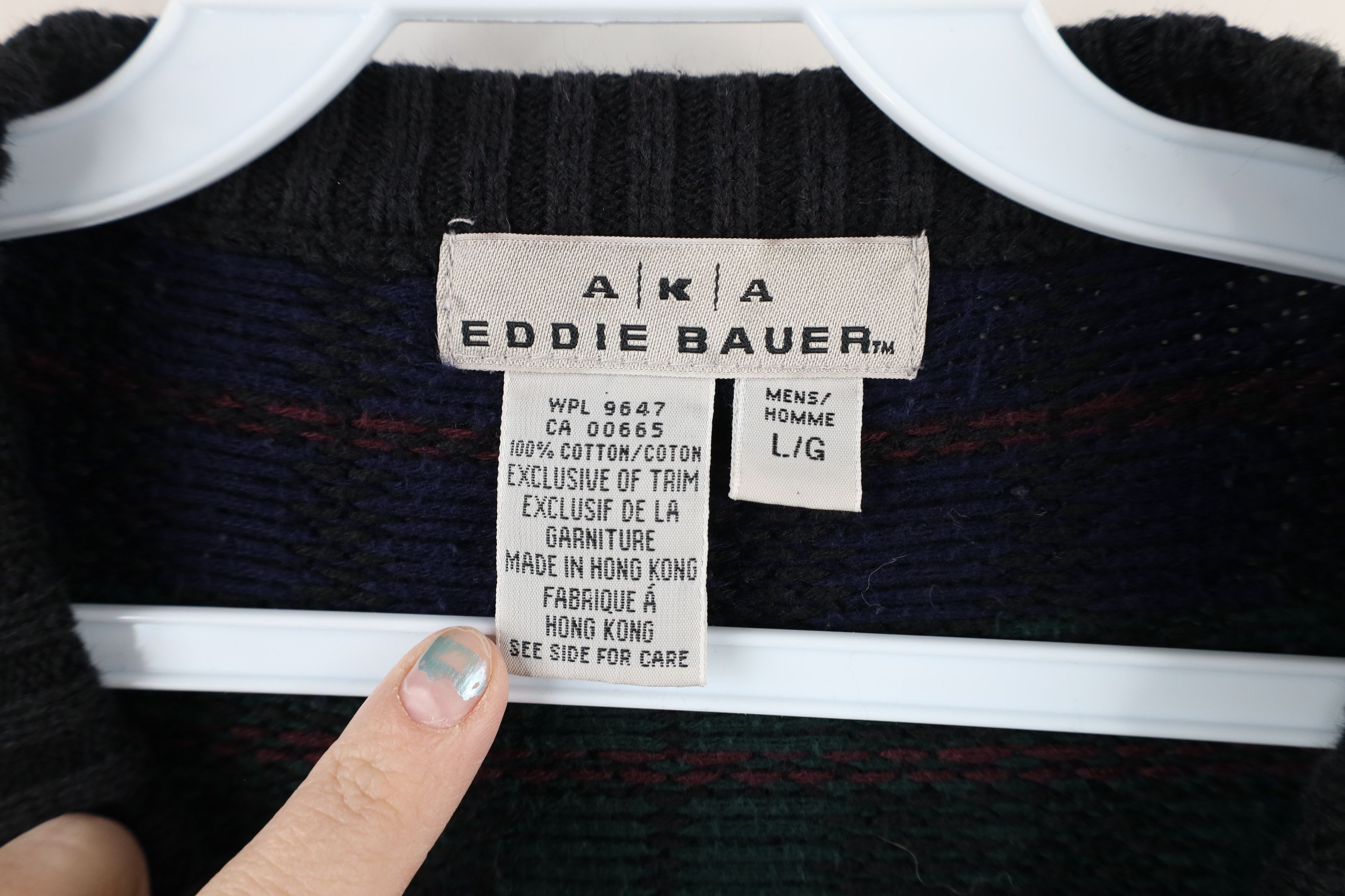 Eddie Bauer Vintage 90s Eddie Bauer Heavyweight Knit Sweater Plaid Size US L / EU 52-54 / 3 - 4 Thumbnail