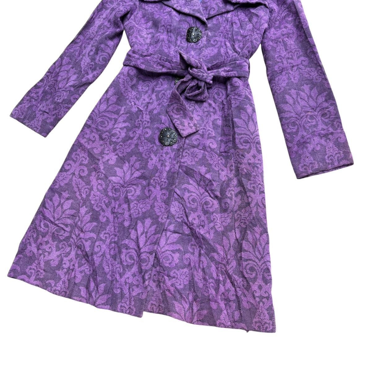 Vivienne Tam Vivienne Tam Velvet Embossed Coat With Removeable Fur Size S / US 4 / IT 40 - 7 Thumbnail