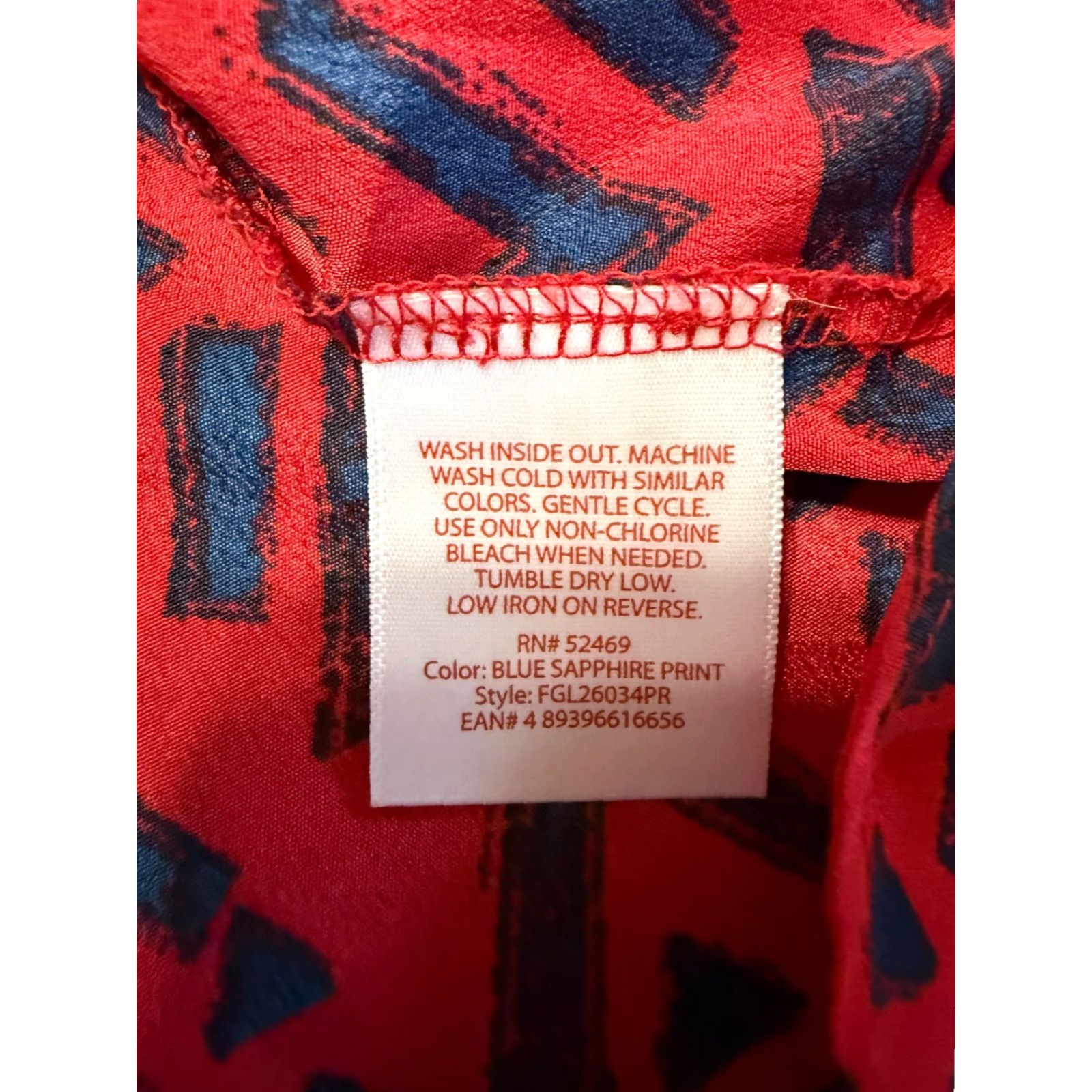 Faded Glory Faded Glory Tank Top Womens XL Red Black Allover print Shirt Tank, Cotton-Polyester? Size XL / US 12-14 / IT 48-50 - 6 Thumbnail