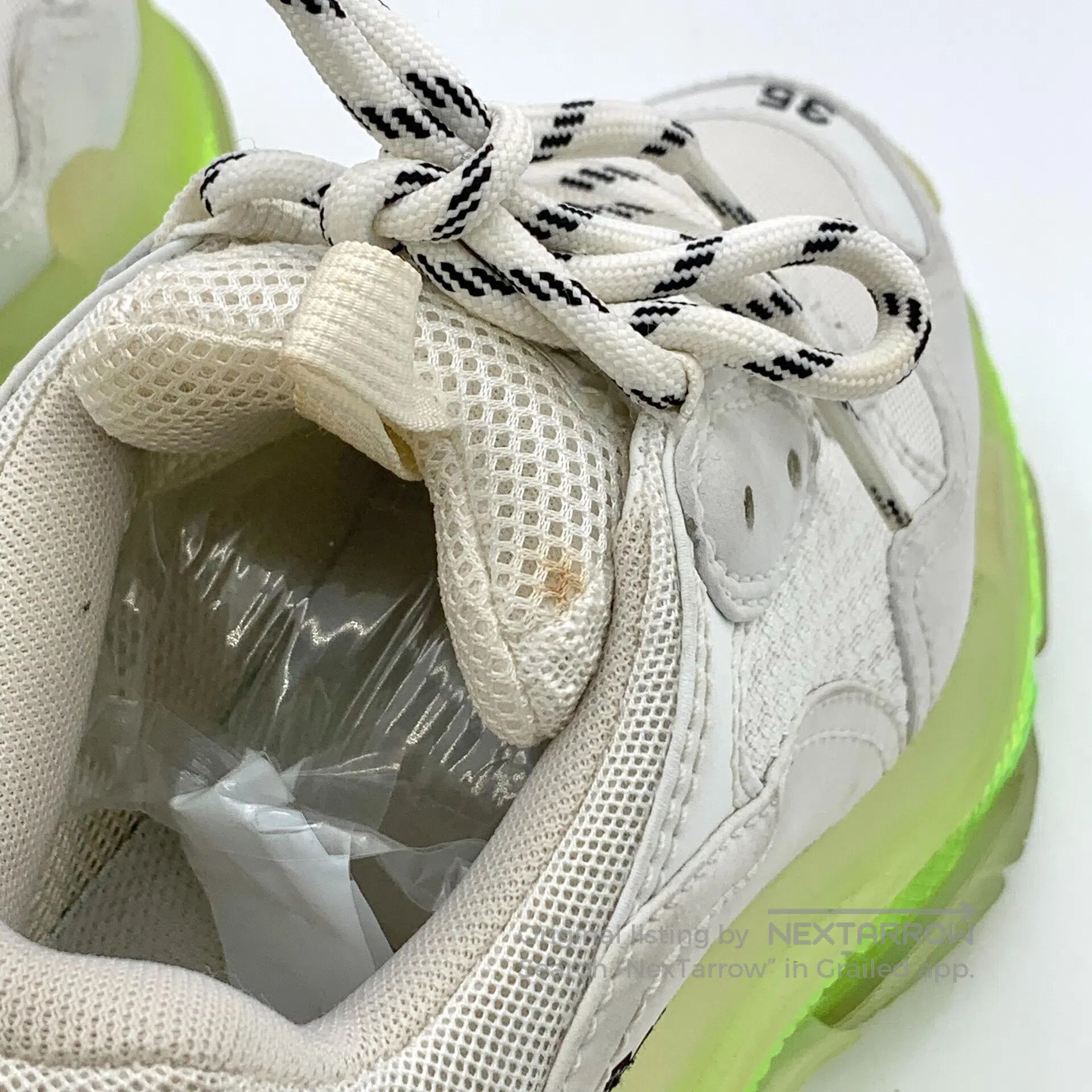 Balenciaga Balenciaga White Mesh Breathable Lace-Up Casual Flat Dad S Size US 4.5 / IT 34.5 - 9 Thumbnail