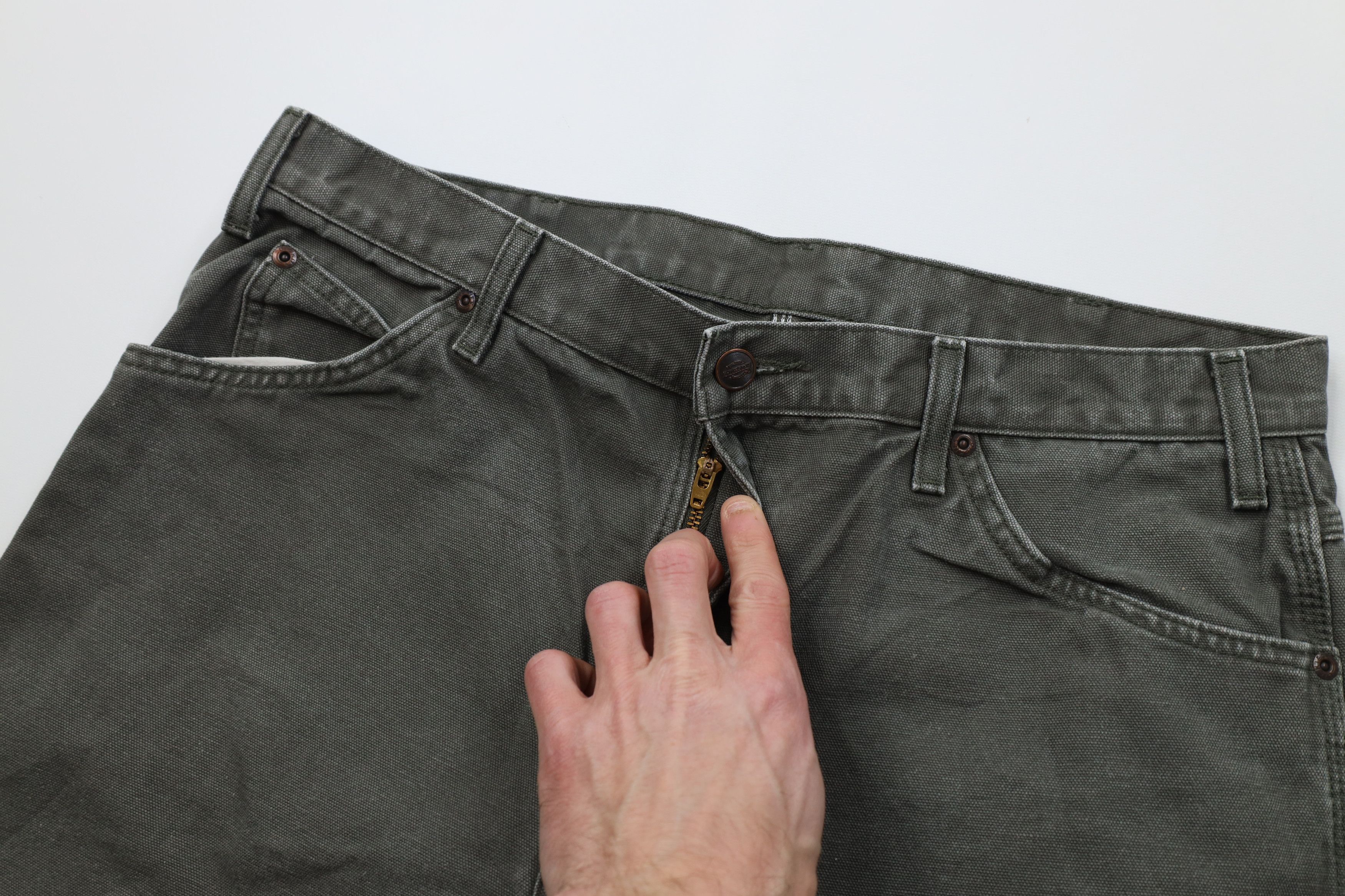 Dickies Vintage Y2K Dickies Canvas Wide Leg Dungaree Pants Green Size US 36 / EU 52 - 6 Thumbnail