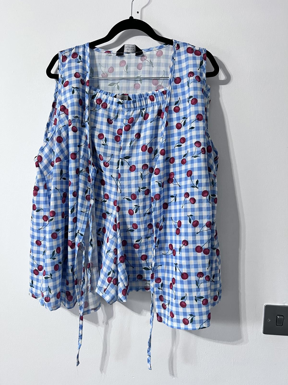 Other Yours Cherry Print Gingham Co-ord Set – UK 22/24 & 26/28 Size ONE SIZE - 1 Thumbnail