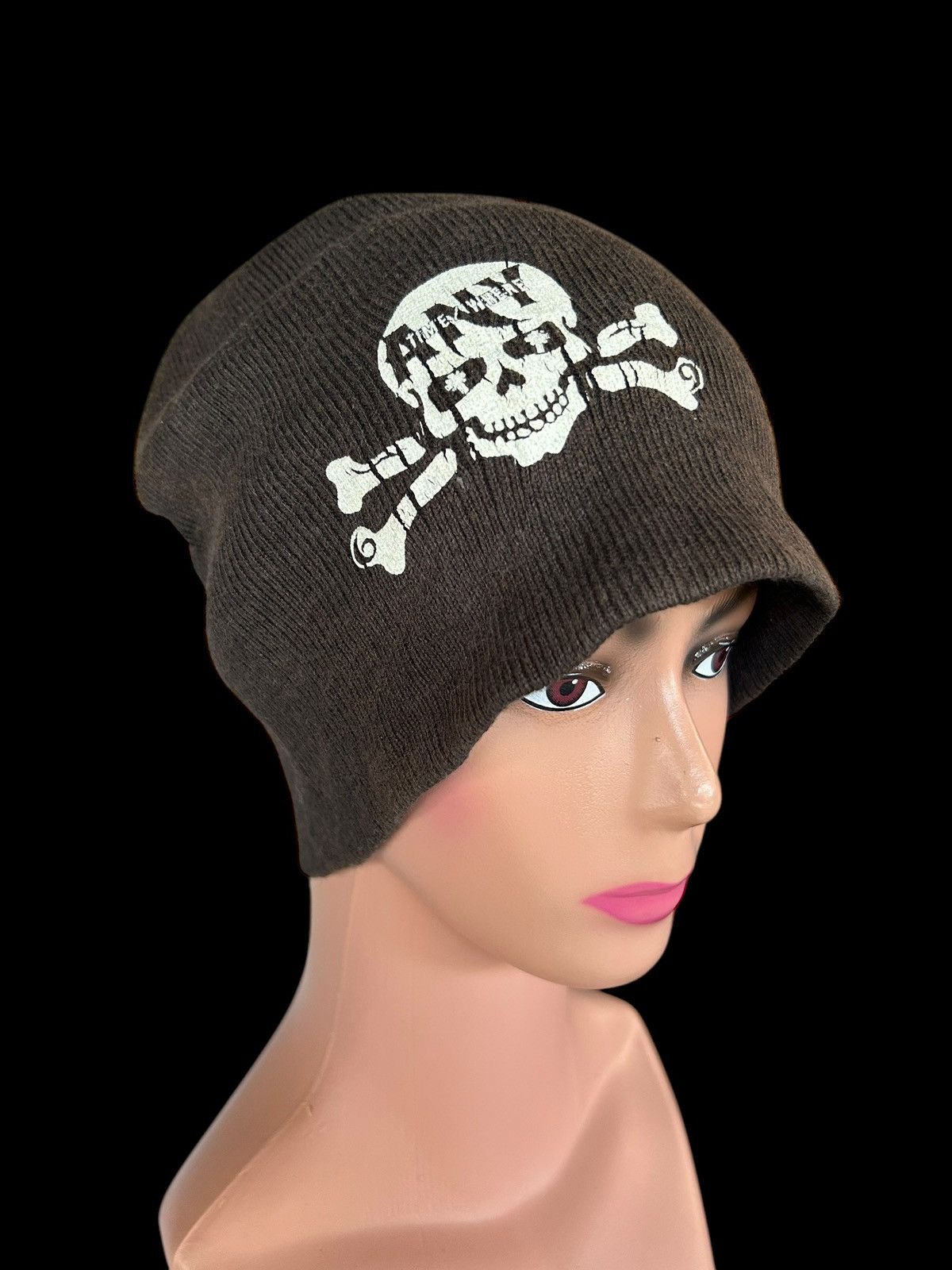 Japanese Brand × Kapital × Vintage Skull Sunfaded Japanese Punk Style Beanie Hatsu Size ONE SIZE - 2 Thumbnail
