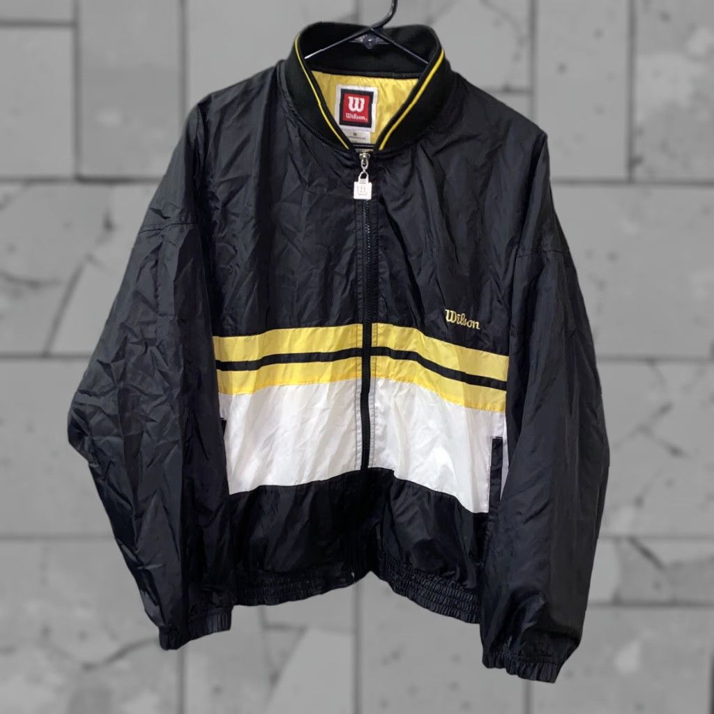 Wilson VINTAGE Wilson Black Nylon Full Zip Water Resistant Rain Jacket Adult Medium Size US M / EU 48-50 / 2 - 1 Thumbnail