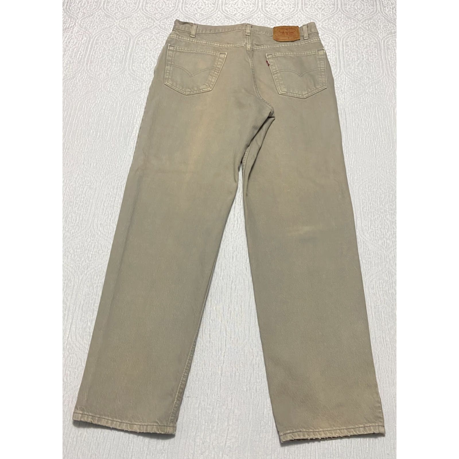 Levi's VINTAGE Levi's 550 Jeans Relaxed Fit Men's 34×31 Denim Beige 5-Pocket USA Straight Size US 34 / EU 50 - 2 Thumbnail