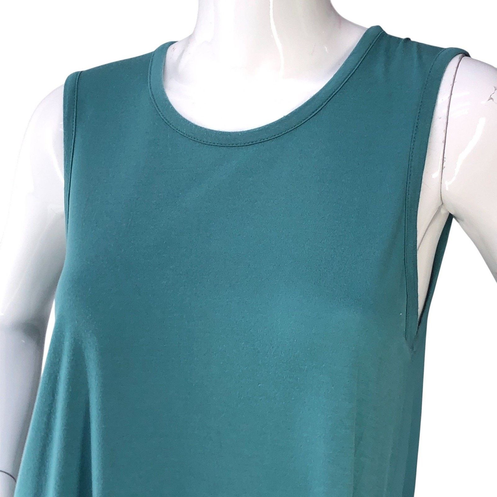 Haute Hippie Haute Hippie Tank Top S Teal Modal Scoop Neck High-Low Hem Size S / US 4 / IT 40 - 2 Thumbnail