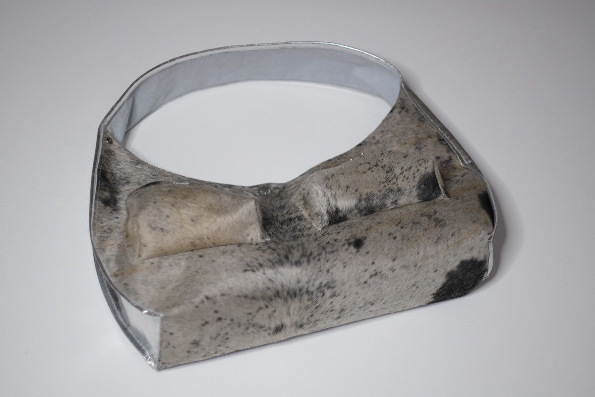 Other Silver line shooper shoulder bag grey cow fur upcycling bag Size ONE SIZE - 5 Thumbnail