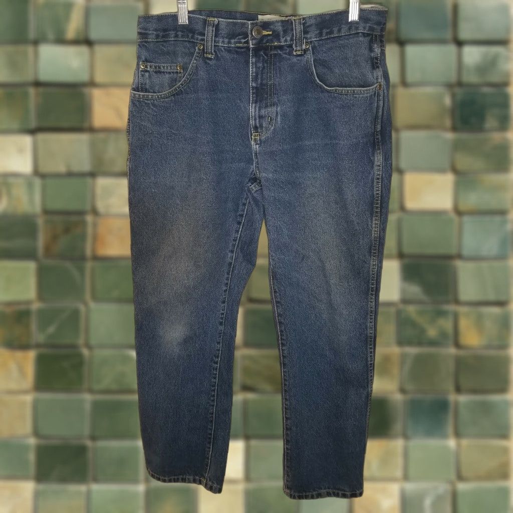 Vintage VINTAGE? No — brand RedHead, jeans, Men, 34x30, Blue Distressed Denim Straight Fit, 30" inseam, Cotton, Regular, Pockets, Classic Theme Size US 34 / EU 50 - 1 Thumbnail