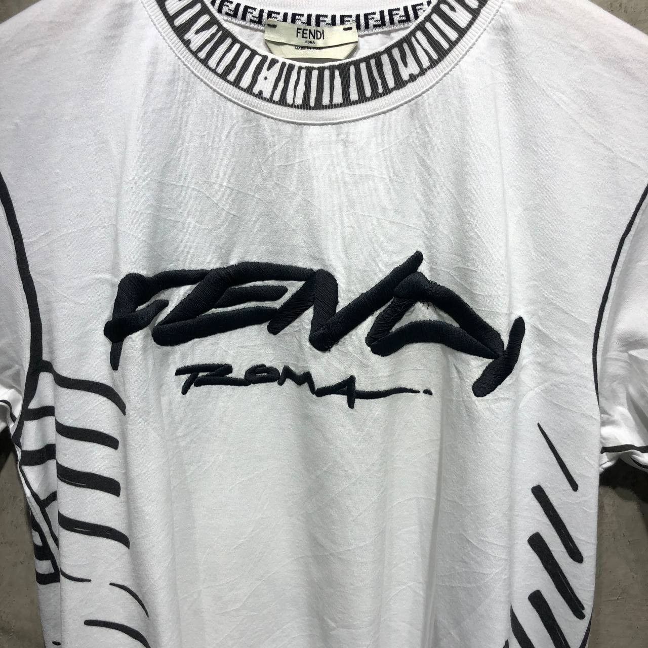 Fendi Fendi Joshua Vides Illustration print Embroidered tee Size US XS / EU 42 / 0 - 2 Thumbnail