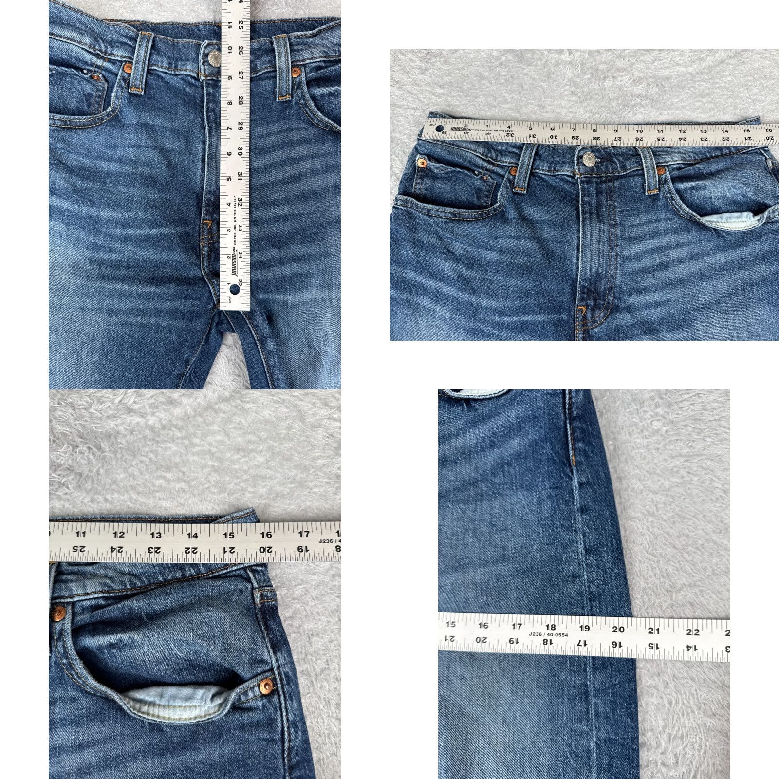 Levi's VINTAGE Levi's 512 Jeans Adult 33 Blue Denim Distressed 5-Pocket Regular Fit Cotton 32x30 Jeans Mens Size US 33 - 9 Thumbnail