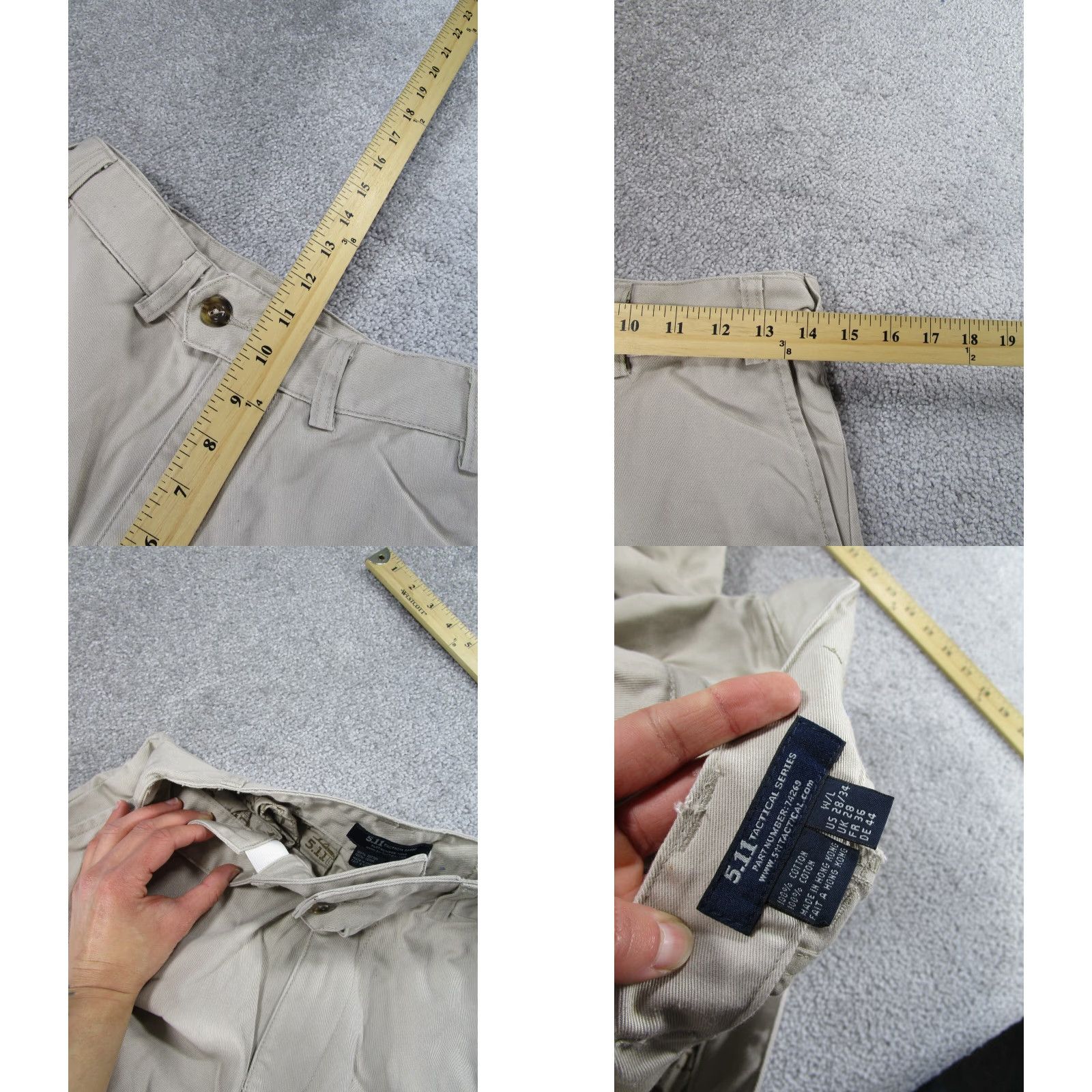 Vintage 5.11 Tactical Pants Womens 28 Beige Chino Straight Leg Trousers *Stains Size 28" / US 6 / IT 42 - 8 Thumbnail