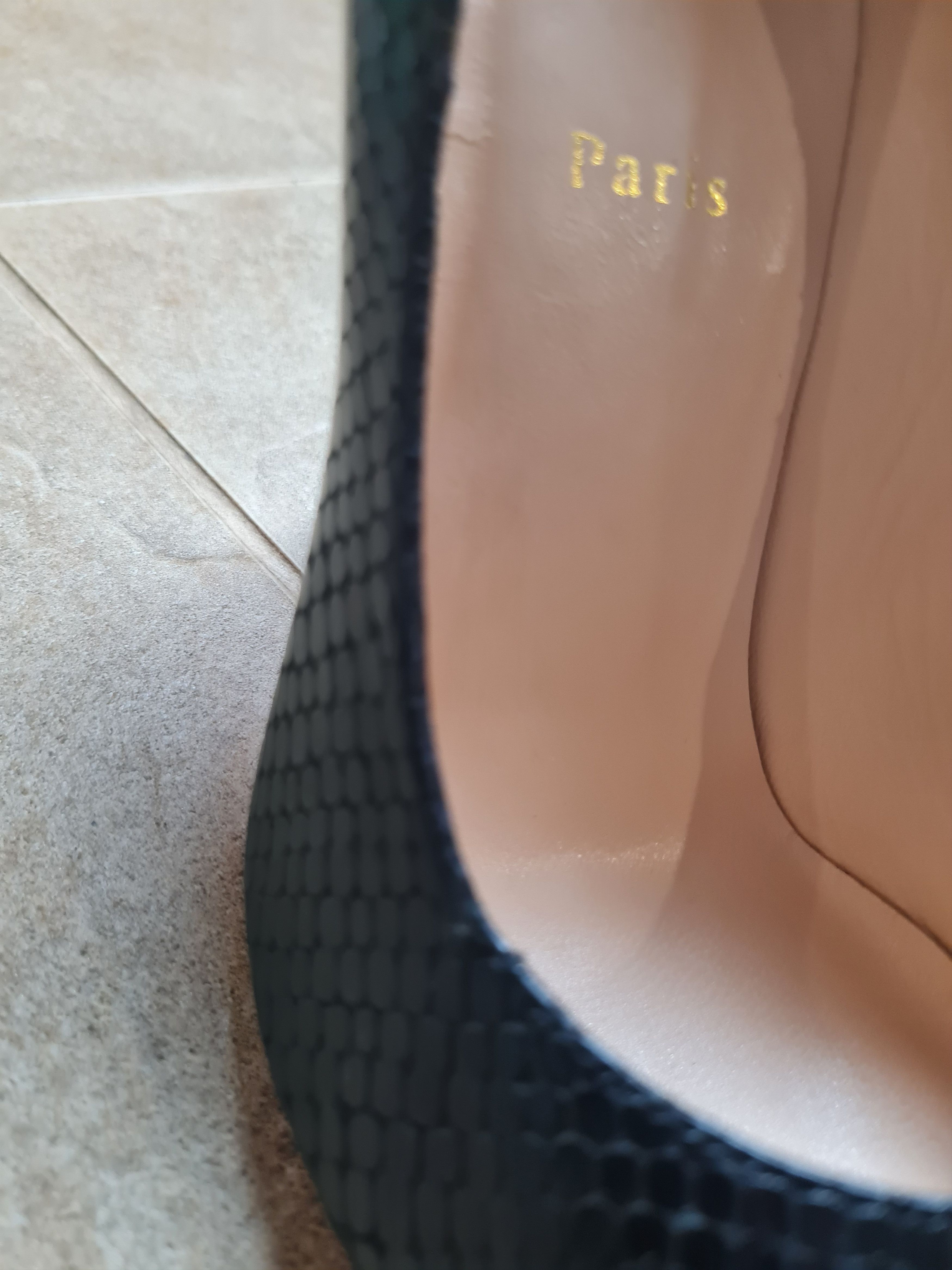 Christian Louboutin Christian Louboutin Yousra Python Black Leather Gently Worn Size US 10 / IT 40 - 23 Thumbnail