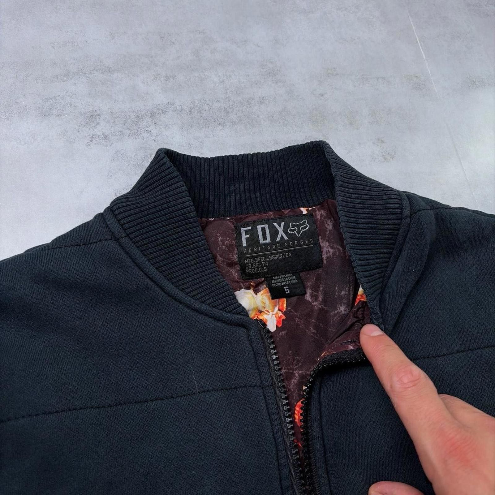 Fox Racing Y2K Black Fox Racing Grunge Graphic Lined Bomber Jacket Size US S / EU 44-46 / 1 - 6 Thumbnail