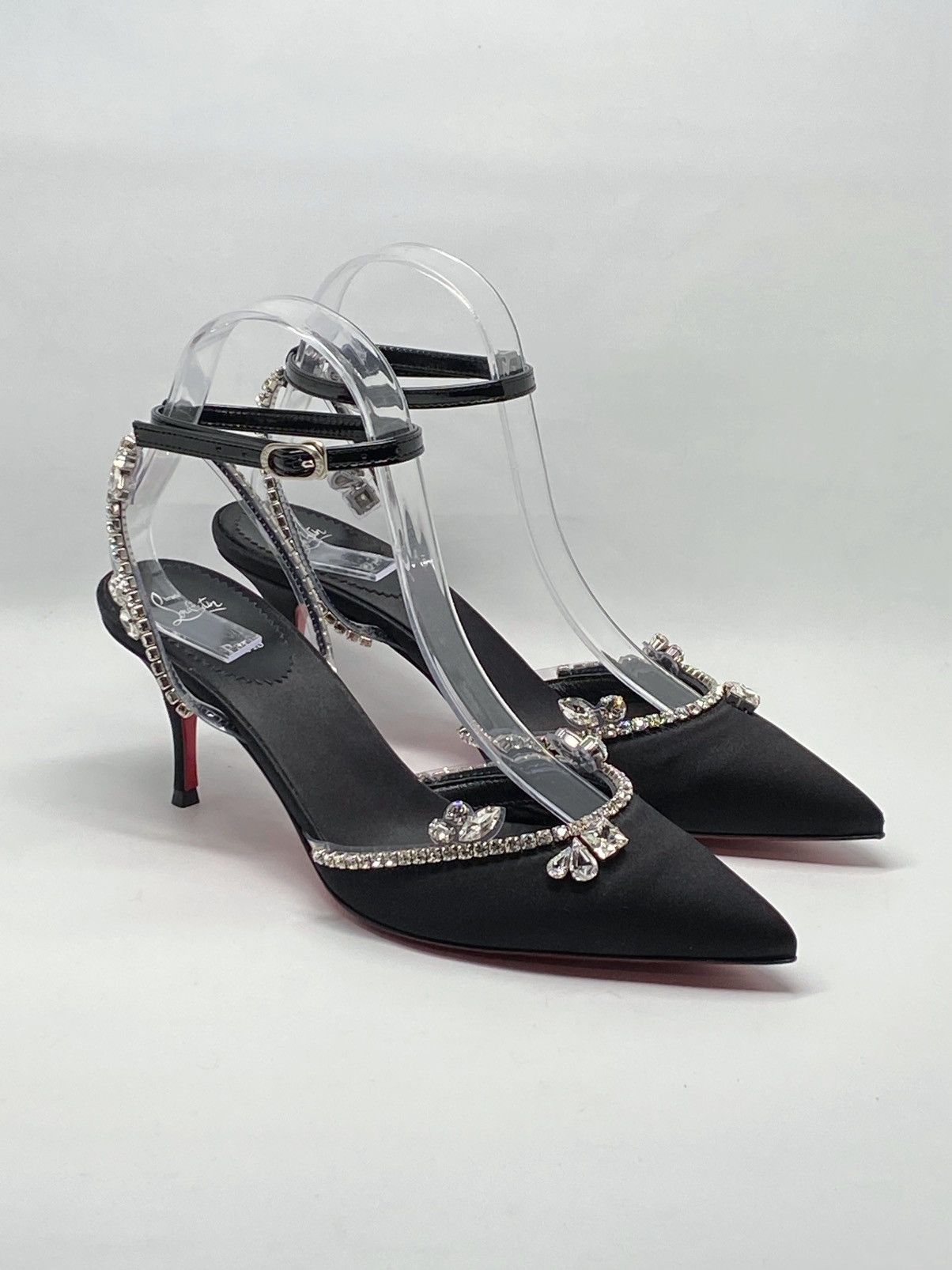 Christian Louboutin Christian Louboutin Crystal-Embellished Satin Pump size 37.5 Size US 7.5 / IT 37.5 - 3 Thumbnail