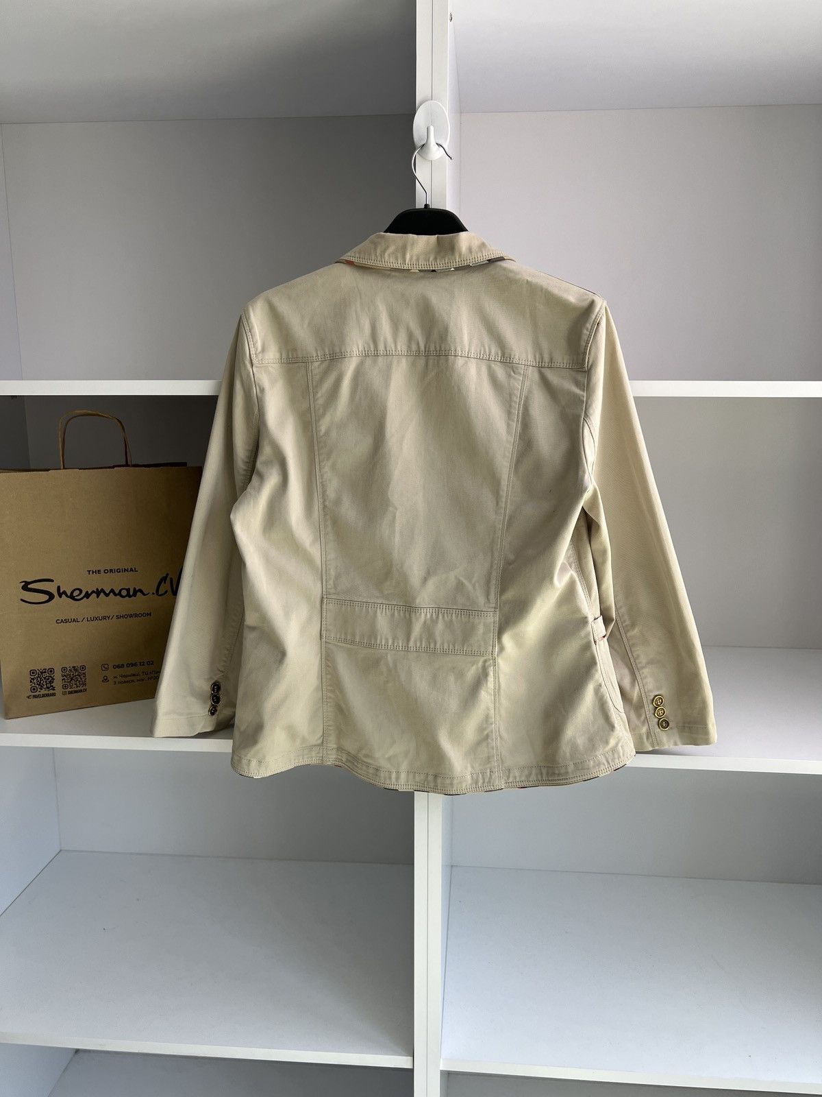 Burberry × Vintage Vintage Burberry Women’s Beige Blazer Size M / US 6-8 / IT 42-44 - 11 Thumbnail