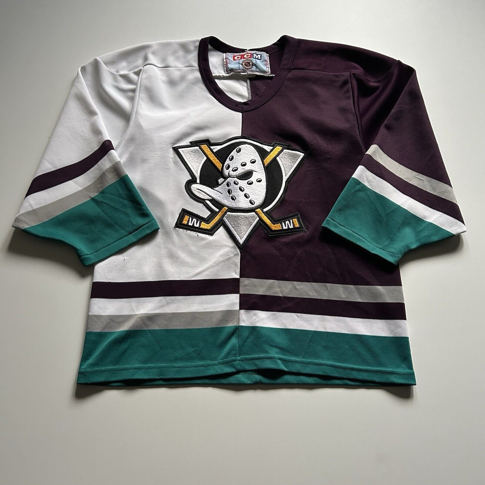 Vintage 90s Anaheim Mighty Ducks NHL CCM Hockey Jersey Small