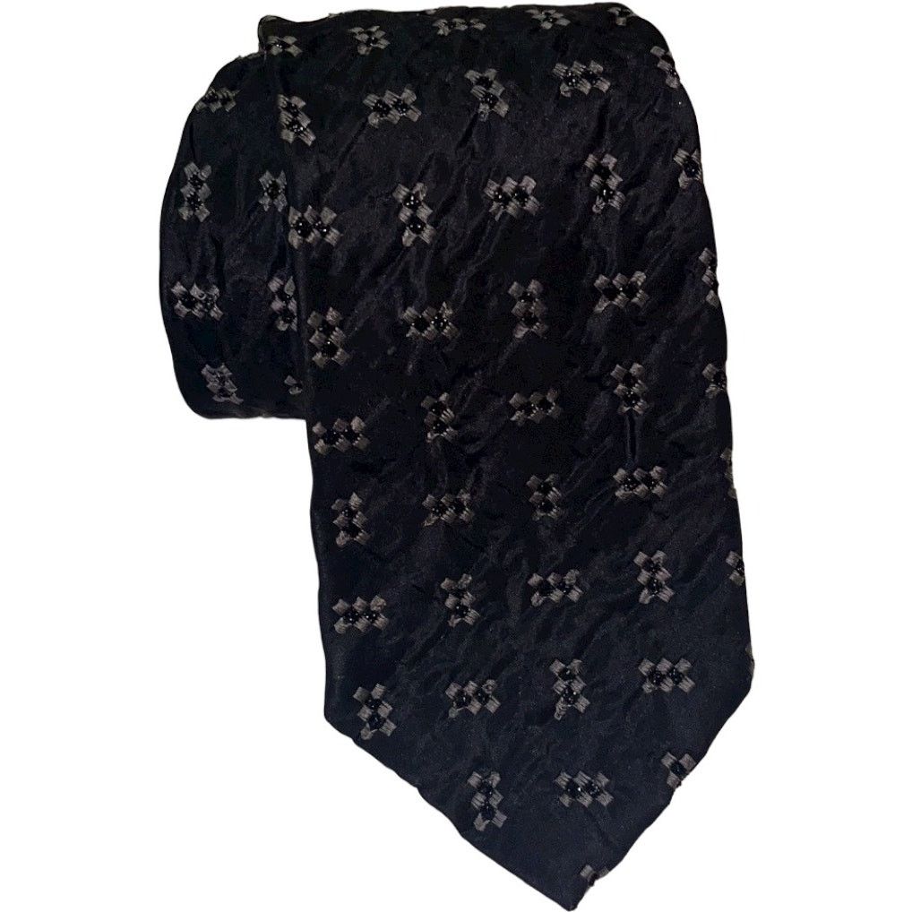 Metropolitan View Metropolitan View Silk Tie - Black - Geometric Flowers Size ONE SIZE - 10 Thumbnail