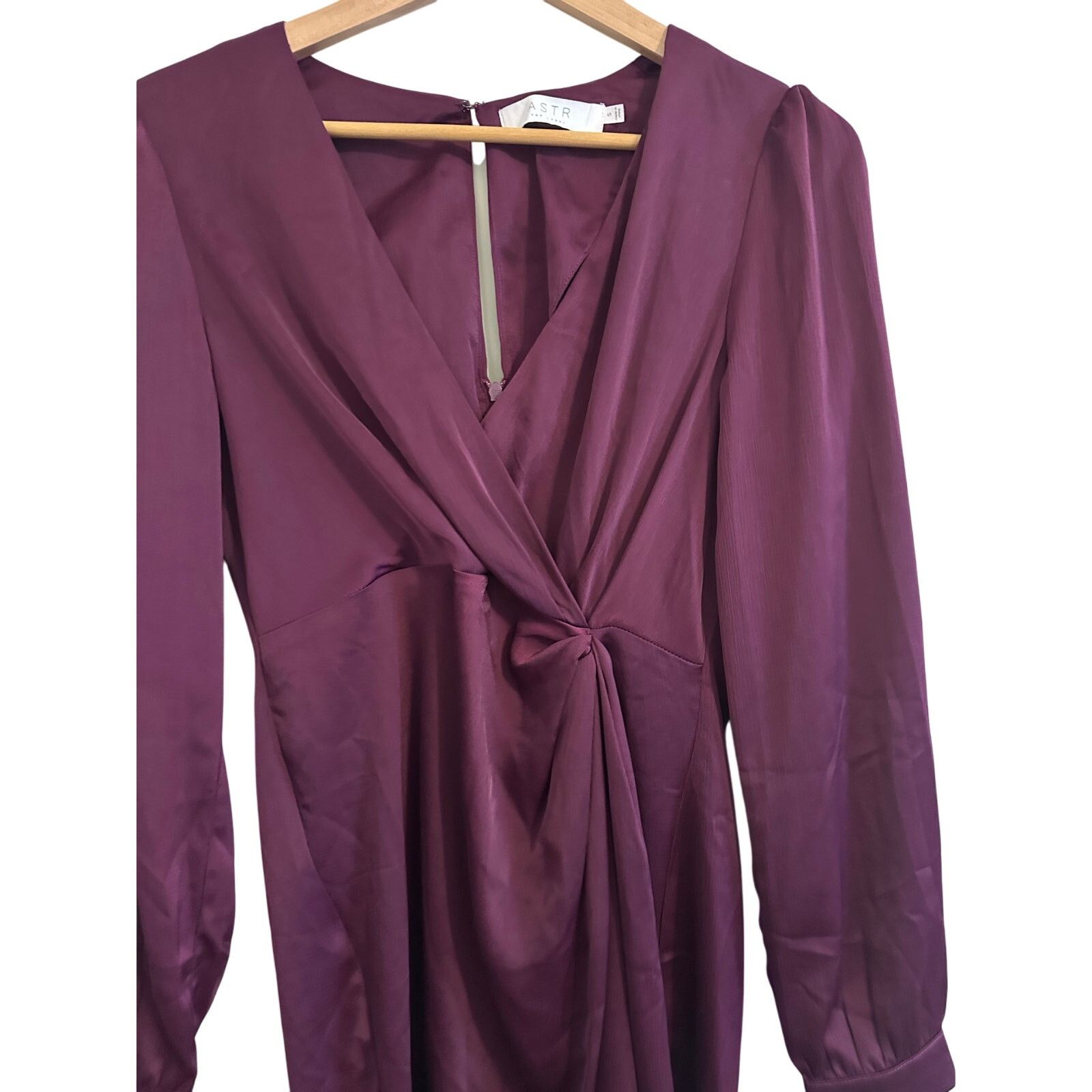 ASTR The Label ASTR Brigitte Satin Long Sleeve Dress Size Small Size S / US 4 / IT 40 - 3 Thumbnail