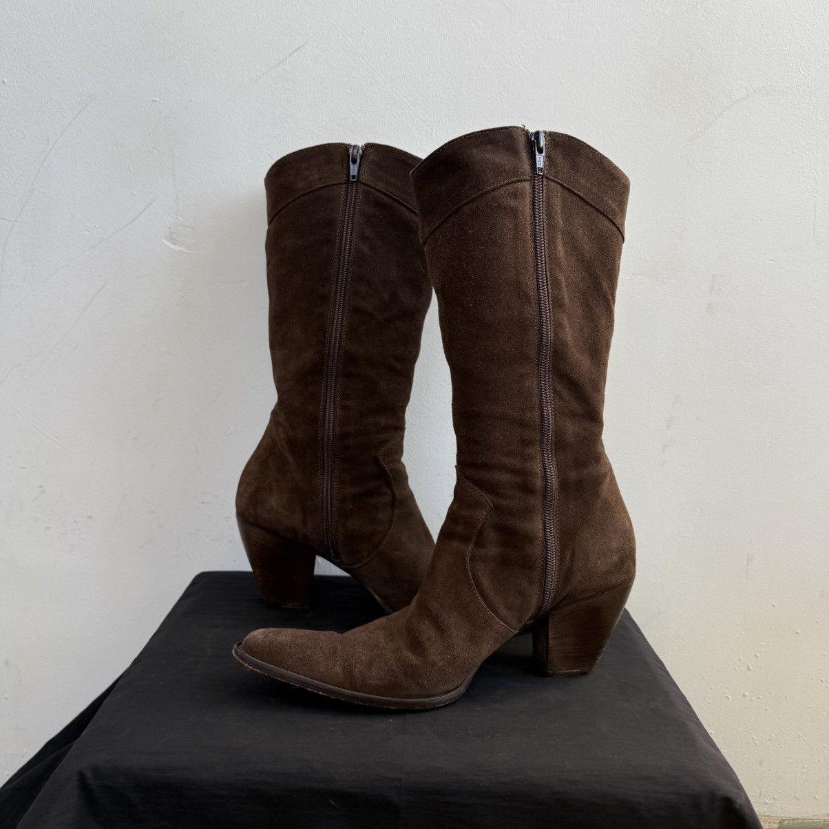 Japanese Brand Vintage Italy Western Brown Suede Boots Size US 10 / IT 40 - 7 Thumbnail