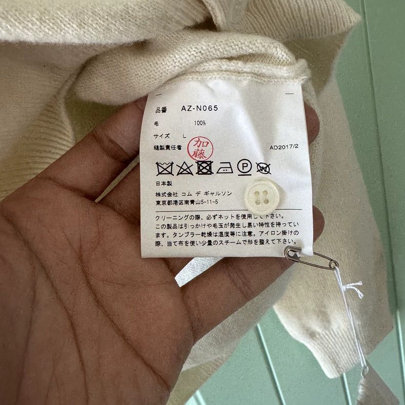 Comme des Garcons Comme Des Garcons White Heart Embroidered Cardigan Size L / US 10 / IT 46 - 4 Thumbnail