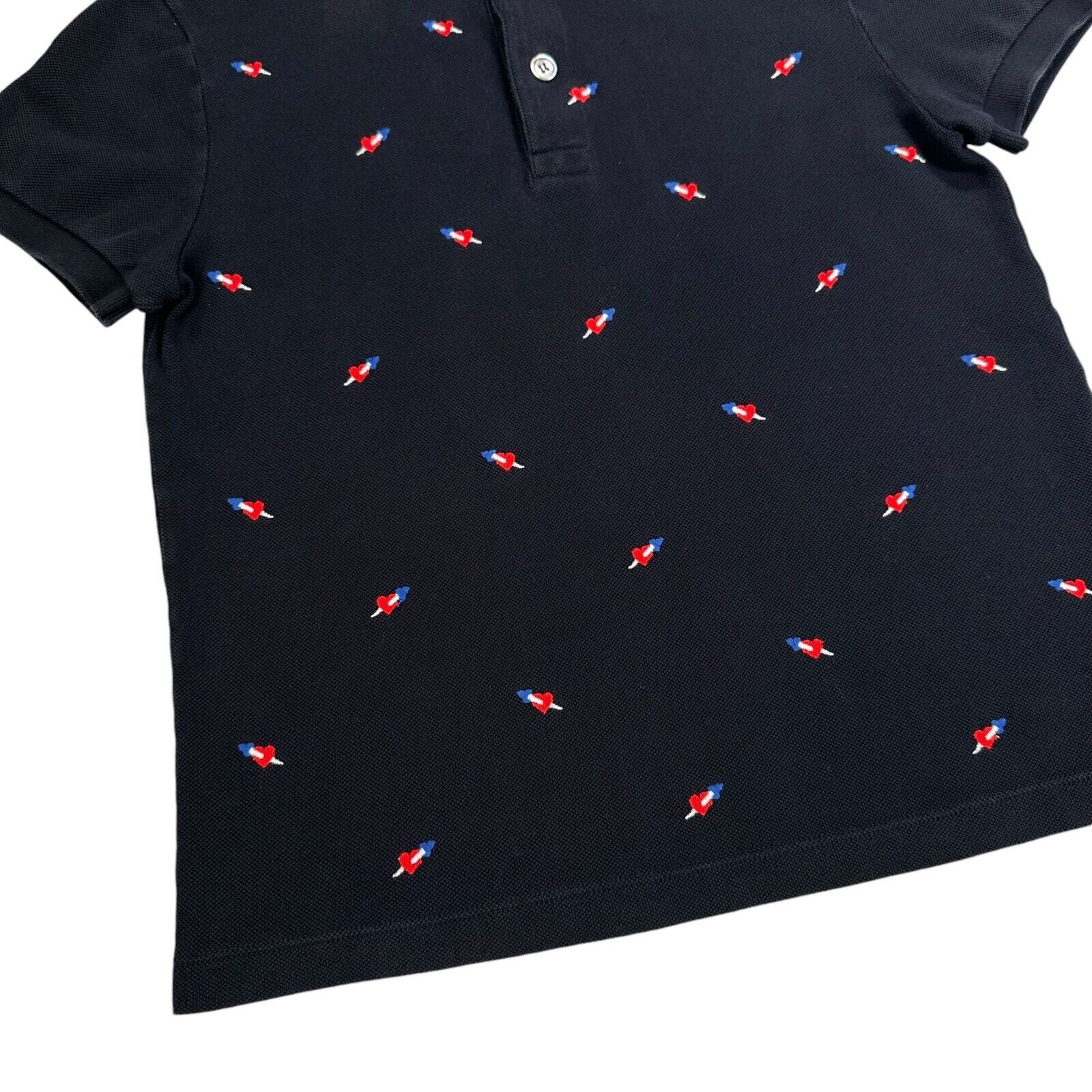 Gucci Gucci Size S Polo Shirt Navy Arrow/Heart Logo Taped Collar Size US S / EU 44-46 / 1 - 7 Thumbnail