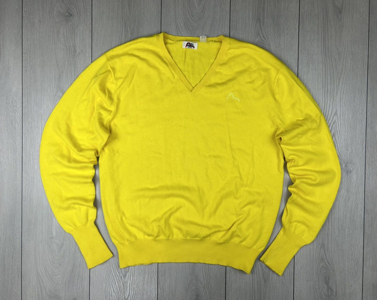 Evisu × Vintage Evisu Vintage V Neck Sweater Yellow Size XL Size US XL / EU 56 / 4 - 1 Thumbnail