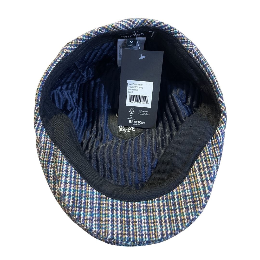 Brixton Hooligan Snap Cap Blue Plaid Size Medium 7 1/2 Newspaper Boy Size ONE SIZE - 4 Thumbnail