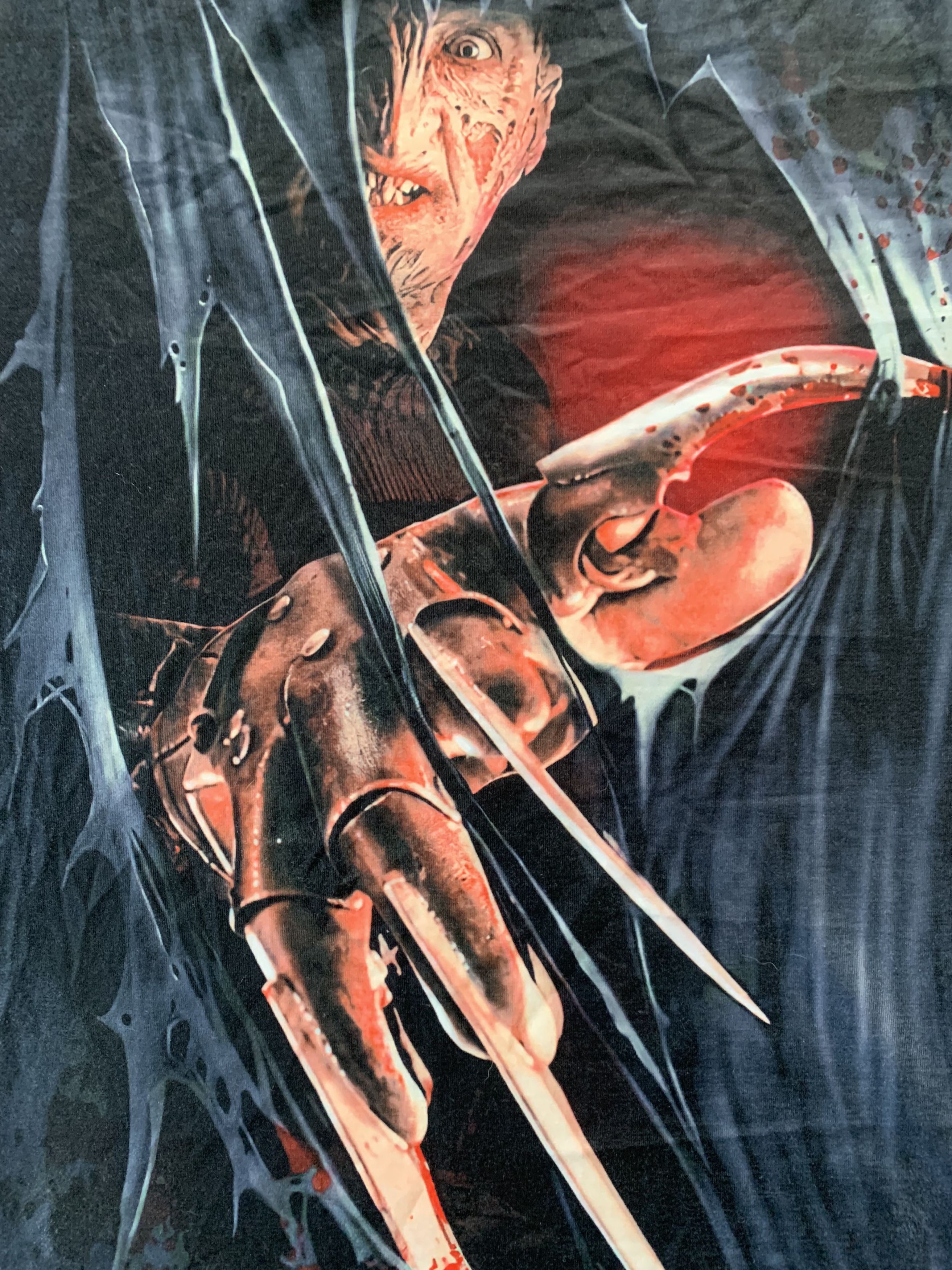 Expert Horror Freddy Krueger Claws Friday The 13 Big Print T-Shirt Size US L / EU 52-54 / 3 - 5 Thumbnail