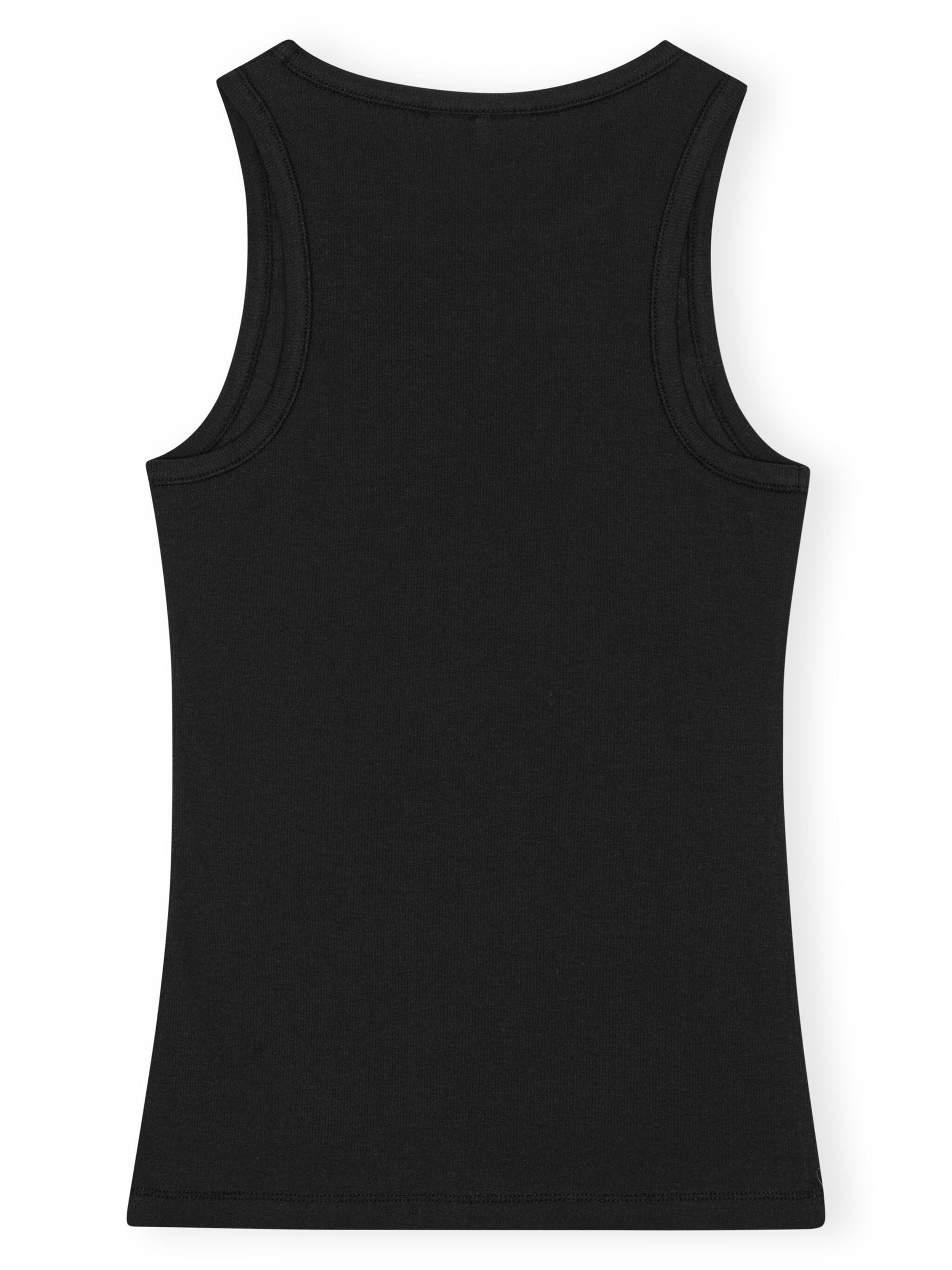 Ganni o1s22i1n0525 Ribbed Tank Top in Black Size XS / US 0-2 / IT 36-38 - 3 Thumbnail