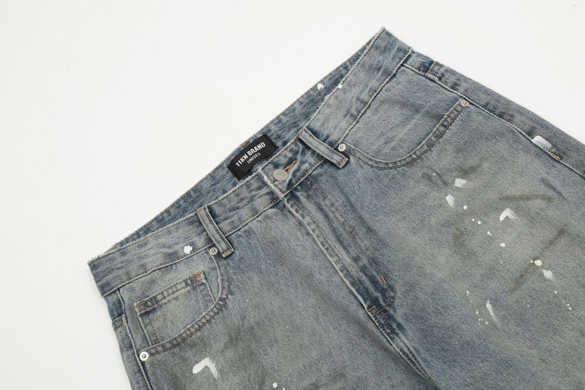 Japanese Brand × Jean American ink-splashed loose casual wide-leg gradient jeans Size US 32 / EU 48 - 4 Thumbnail