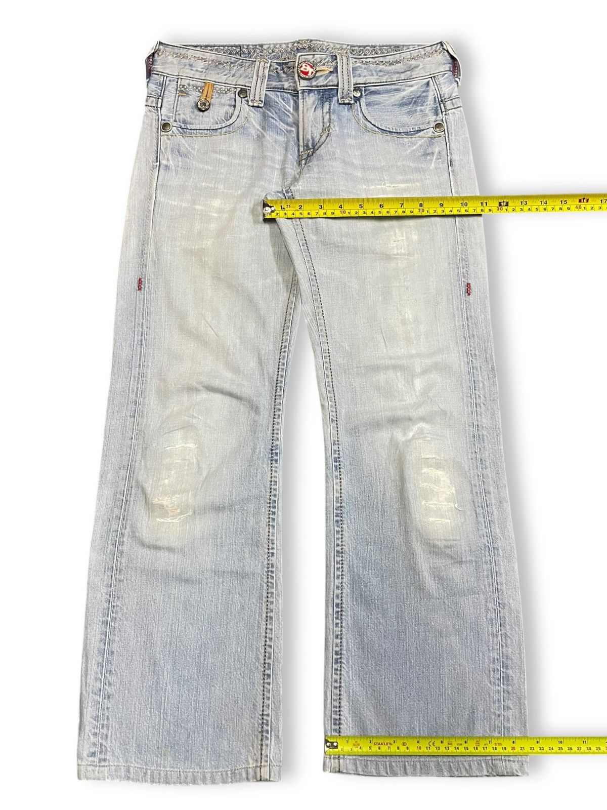 Edwin Vintage Edwin Blue Strip Buckle Back Blue Washed Jeans Size 30" / US 8 / IT 44 - 14 Thumbnail