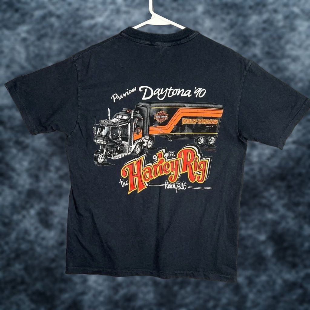 Harley Davidson VINTAGE Harley-Davidson T-Shirt 1990s Adult Large Black Graphic Tee Men Size US L / EU 52-54 / 3 - 1 Thumbnail