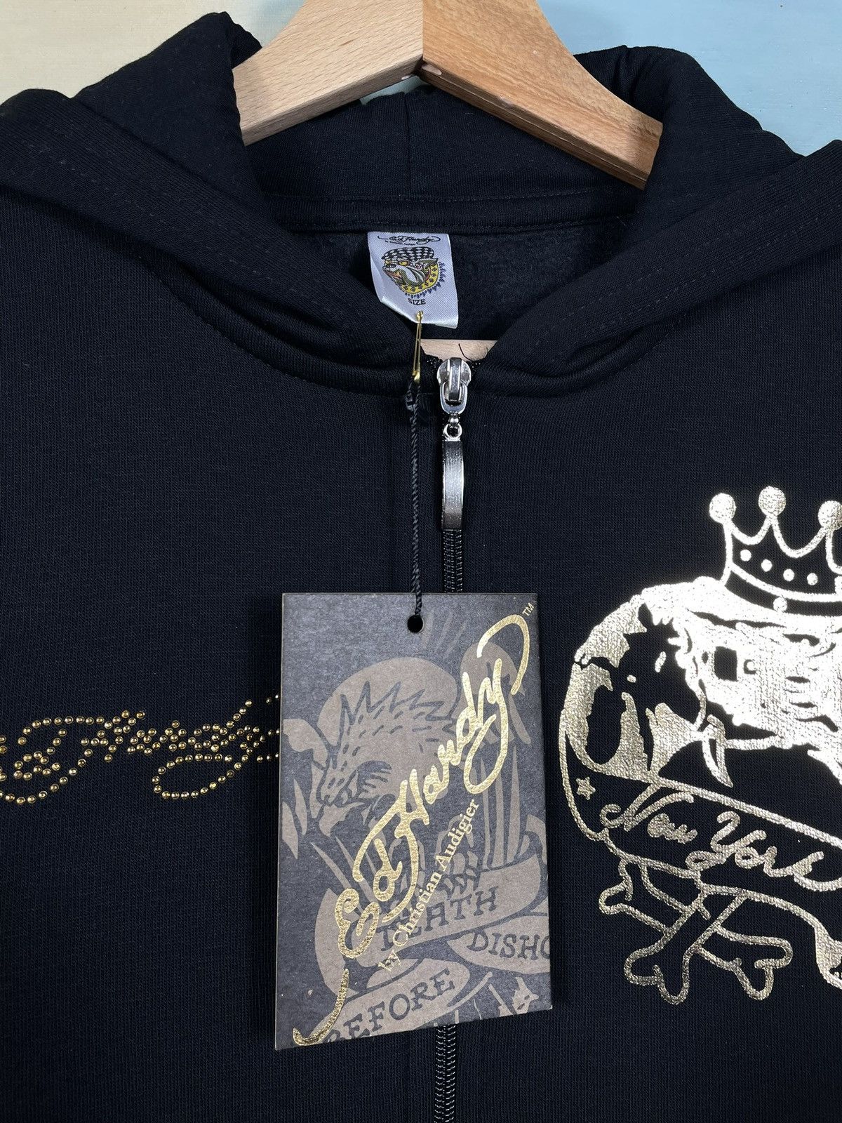 Christian Audigier × Ed Hardy × Vintage Ed Hardy Retro 00s Hoodie Sweatshirt Affliction Grunge Size M / US 6-8 / IT 42-44 - 6 Thumbnail