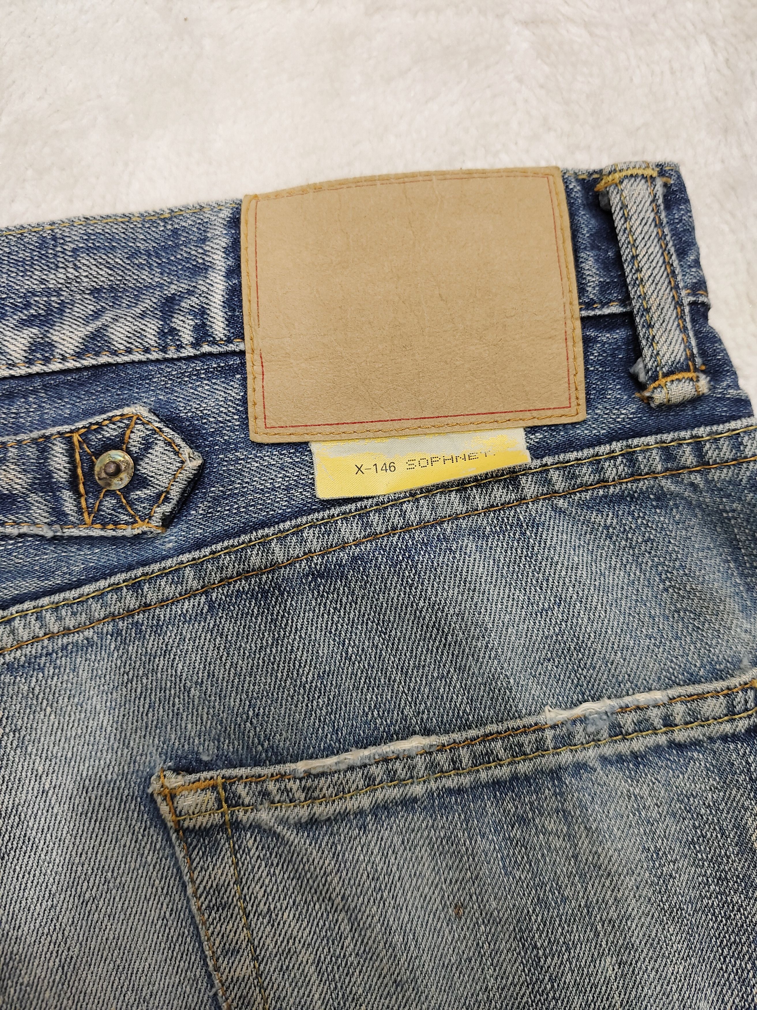 Sophnet. 00s Sophnet🇯🇵 Paint Splatter Fade Distressed Buckle Jeans Size US 30 / EU 46 - 6 Thumbnail