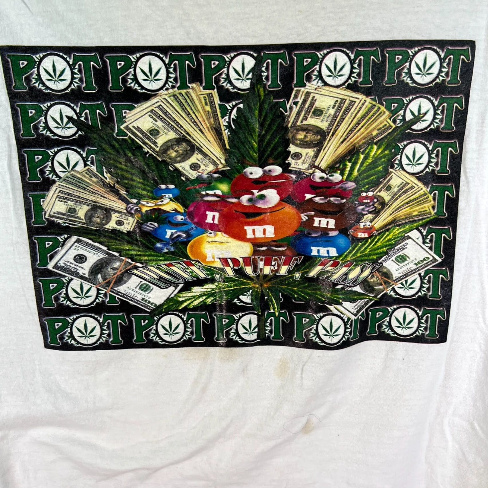 Vintage VINTAGE Cotton Heritage T-Shirt Men Big & Tall White 4XL Puff Puff Pass 90s Distressed Camouflage Cotton Heritage Tag Shirt Mens Size US XXL / EU 58 / 5 - 2 Thumbnail