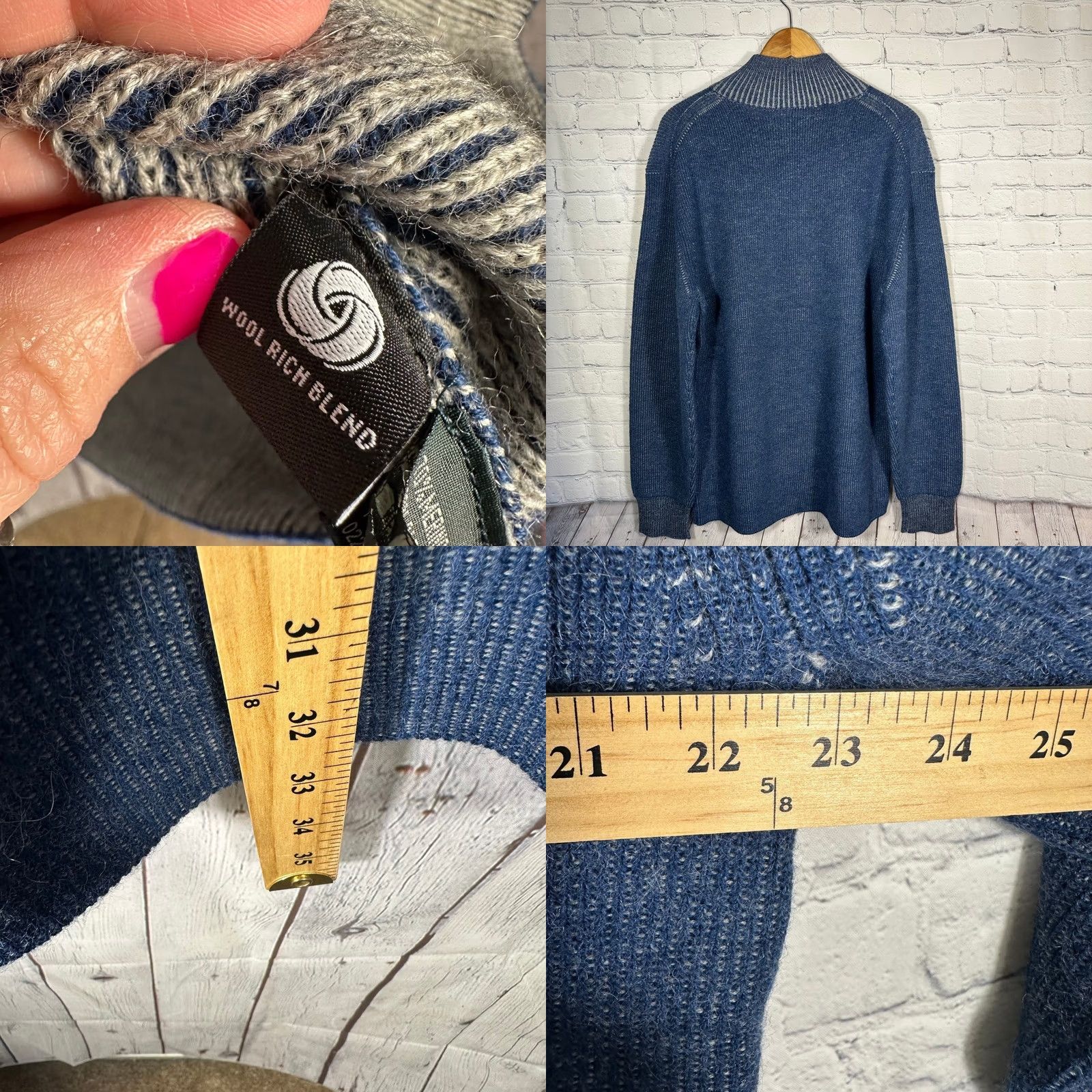 Rodd & Gunn Rodd & Gunn Cosair Bay Knit Sweater 2XL Ultramarine Merino Alpaca Rib Knit 1/4 Zip Mens Pullover Size US XXL / EU 58 / 5 - 8 Thumbnail