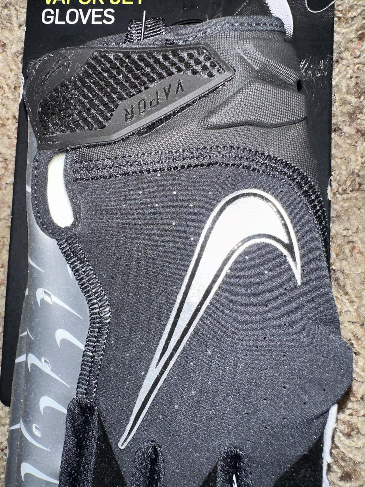 Nike Nike Vapor Jet 6.0 Football Black/Silver Gloves Size ONE SIZE - 4 Thumbnail